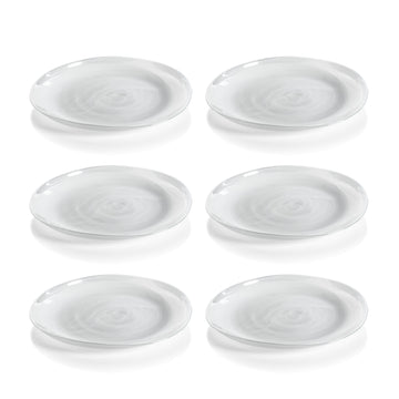 Zodax Reneta Alabaster Glass Plates, 10.25", Set of 6