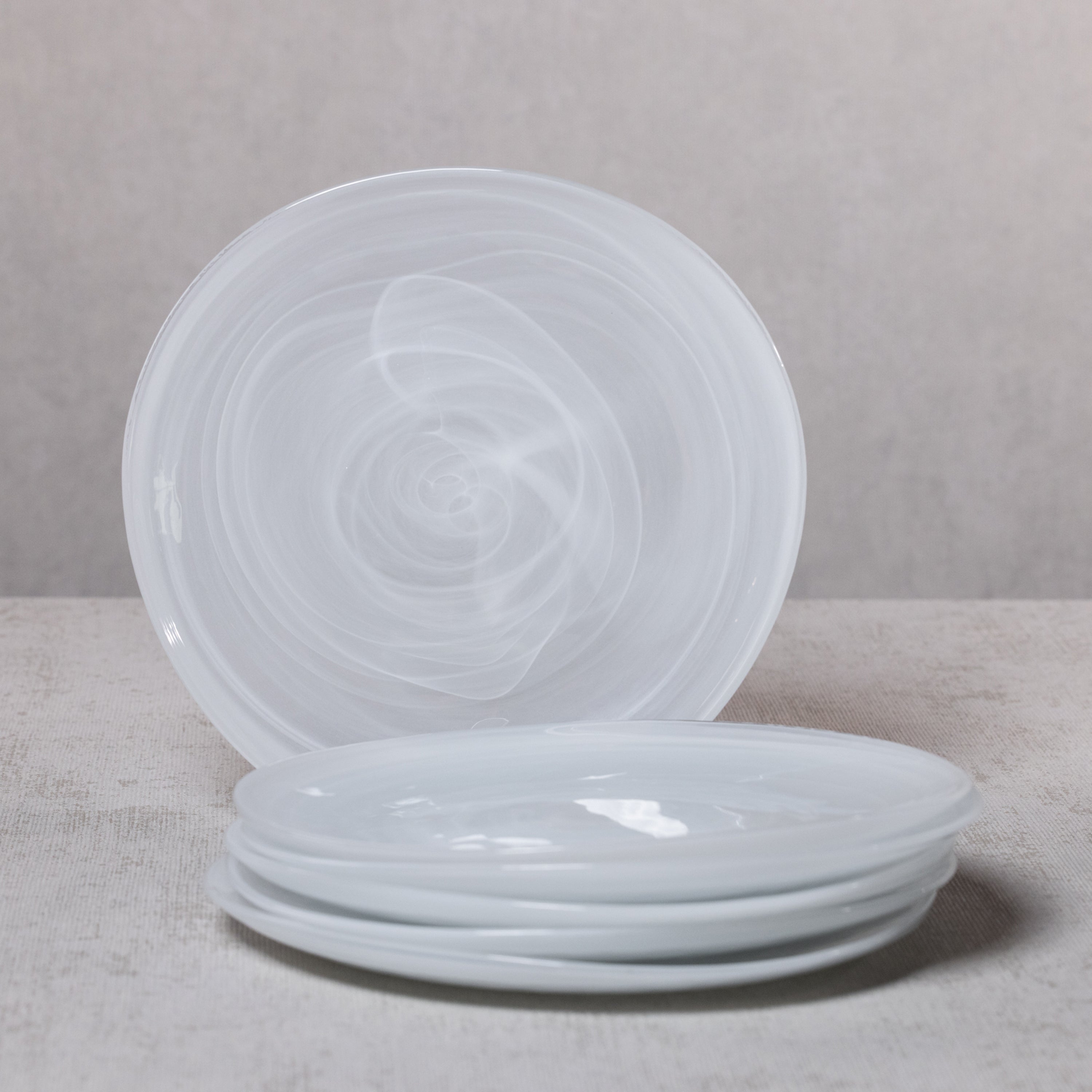Zodax Reneta Alabaster Glass Plates, 10.25", Set of 6
