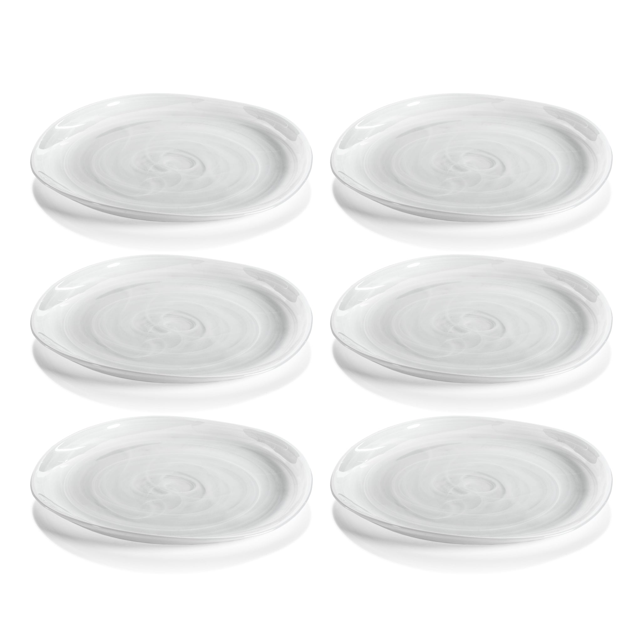Zodax Reneta Alabaster Glass Plates, 11.5", Set of 6