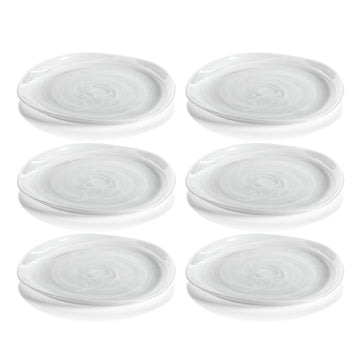 Zodax Reneta Alabaster Glass Plates, 11.5", Set of 6