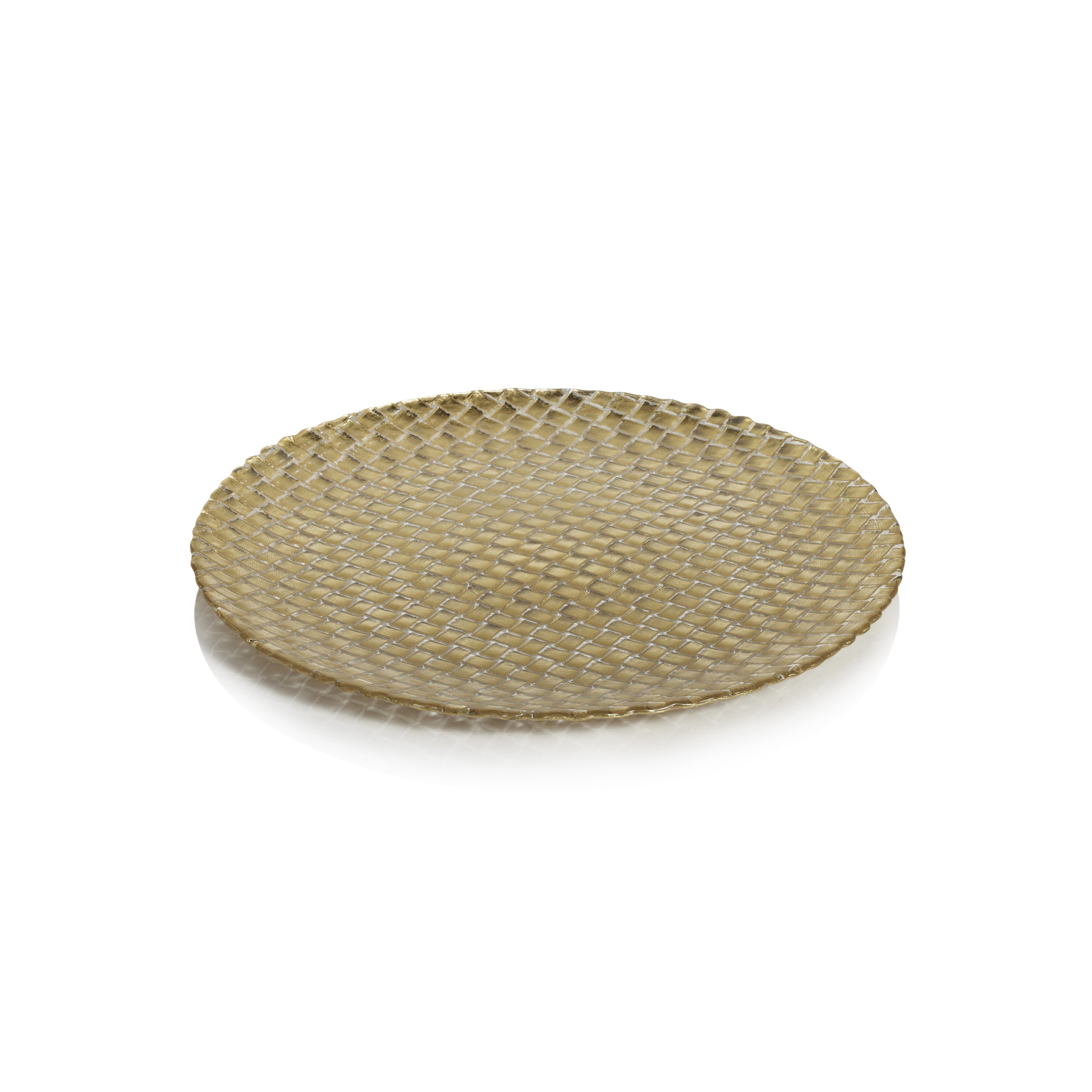 Zodax Nova Braided Gold Glass Plates, 13", Set of 6