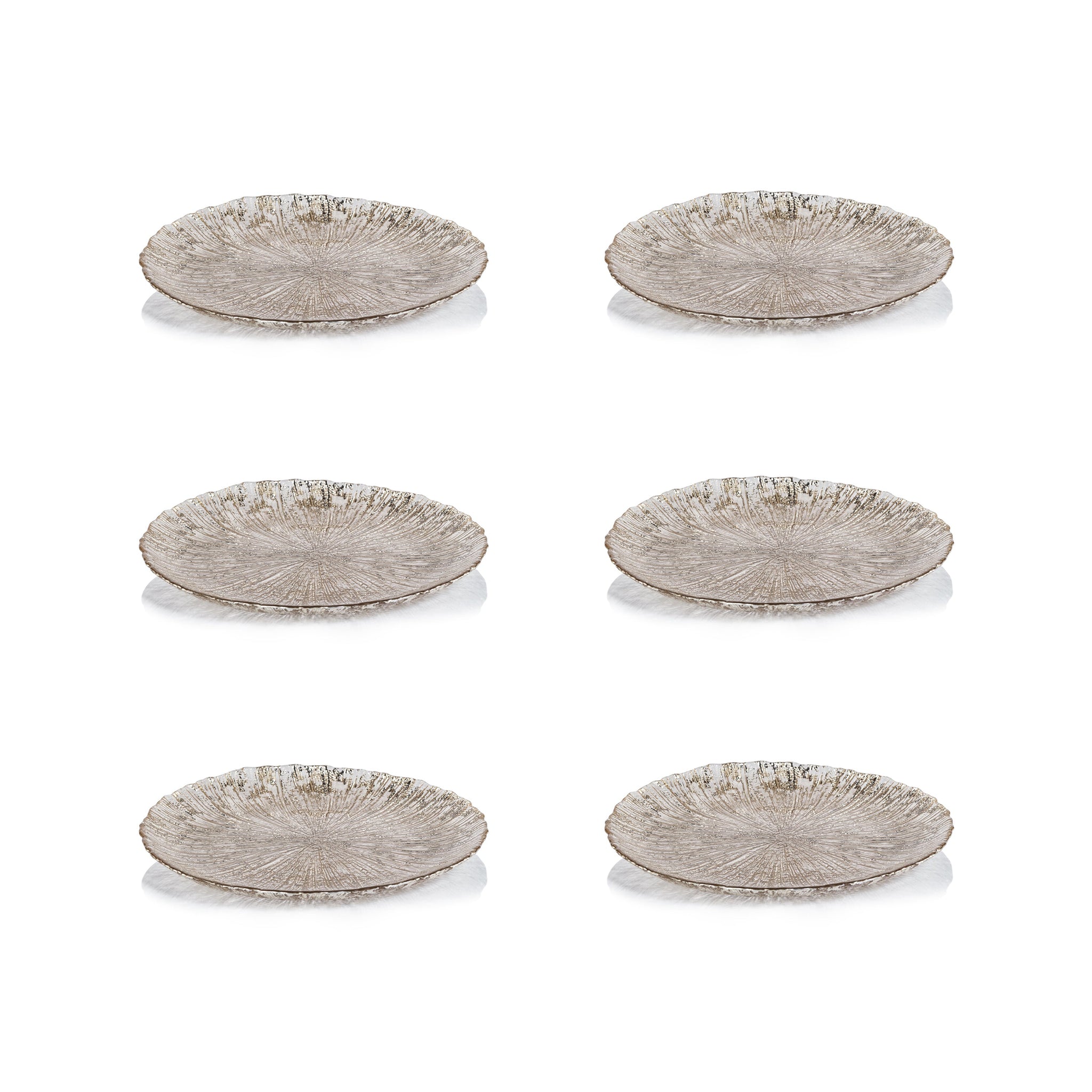 Zodax Chiara 6-Piece Fusion Glass Serving Platter Set, 8.25"