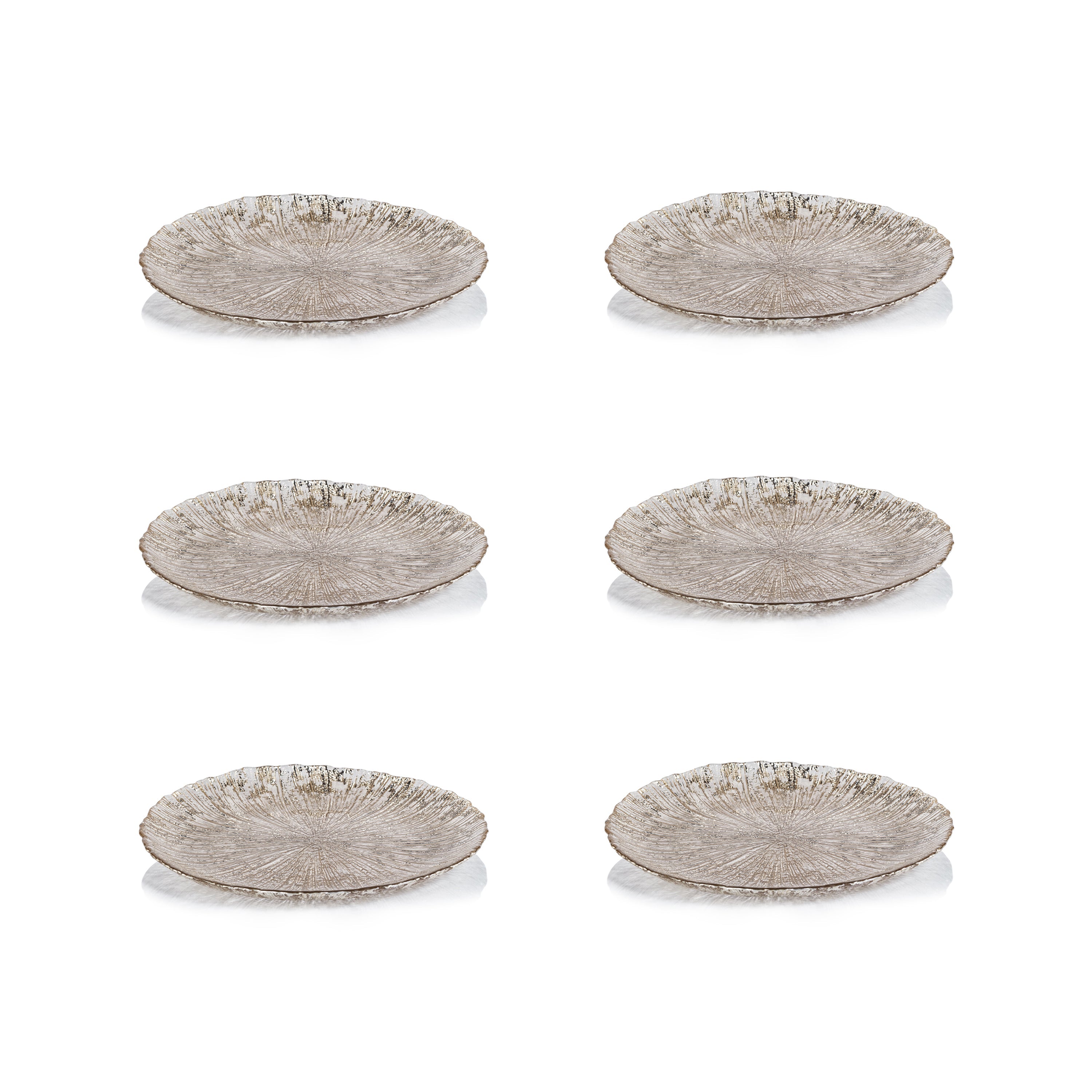 Zodax Chiara 6-Piece Fusion Glass Serving Platter Set, 8.25"