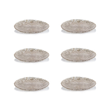 Zodax Chiara 6-Piece Fusion Glass Serving Platter Set, 8.25"