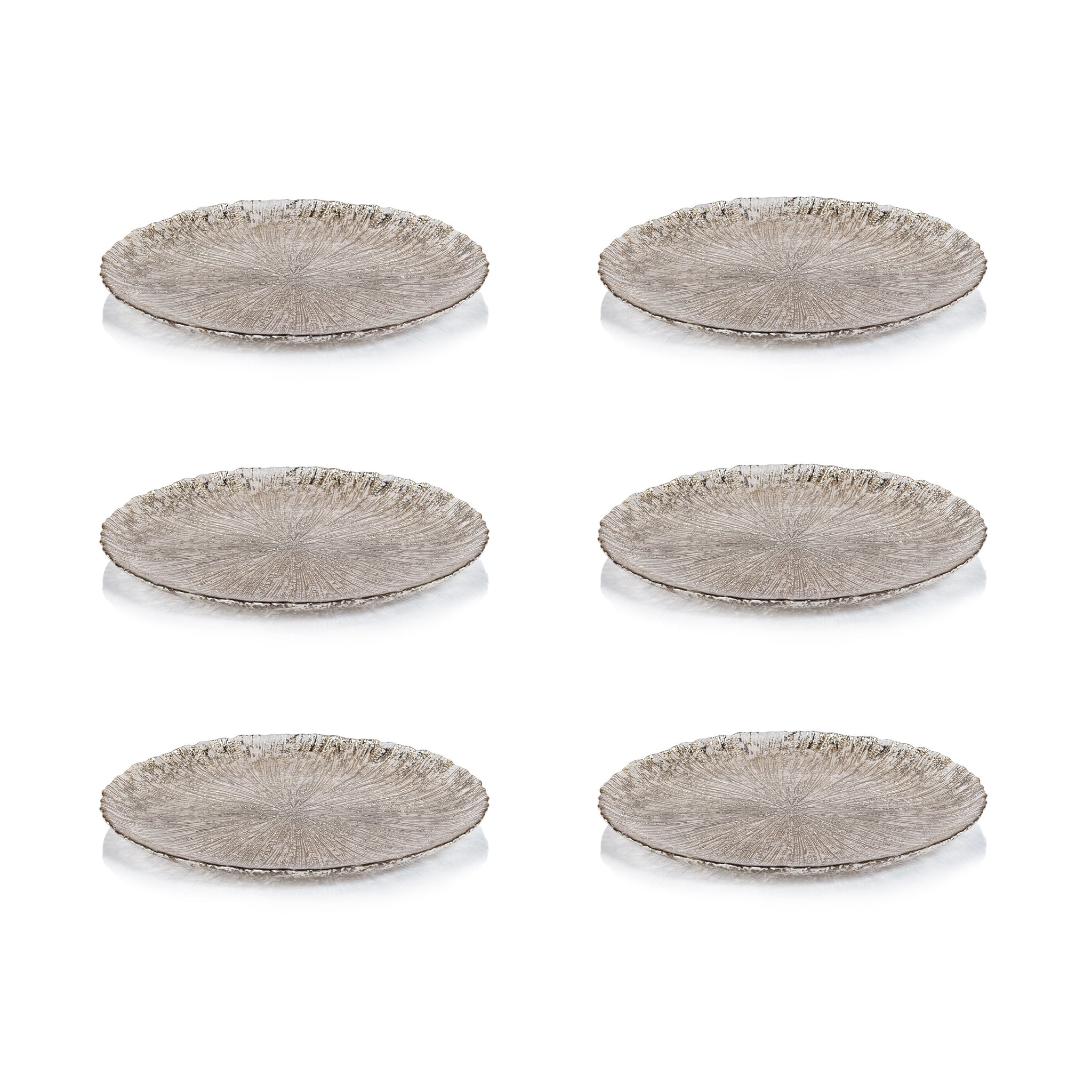 Zodax Chiara 6-Piece Fusion Glass Serving Platter Set, 11"