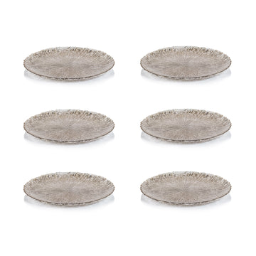 Zodax Chiara 6-Piece Fusion Glass Serving Platter Set, 11"