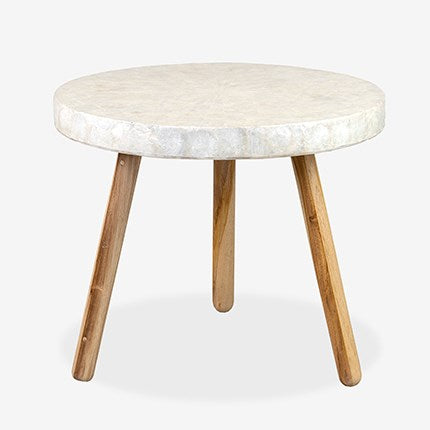 Estelle Round Capiz End Table
