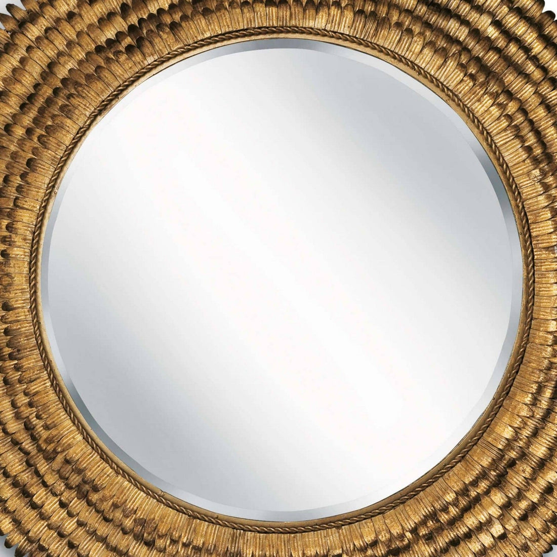 Regina Andrew Mirror from the Petal collection in Gold Leaf finish