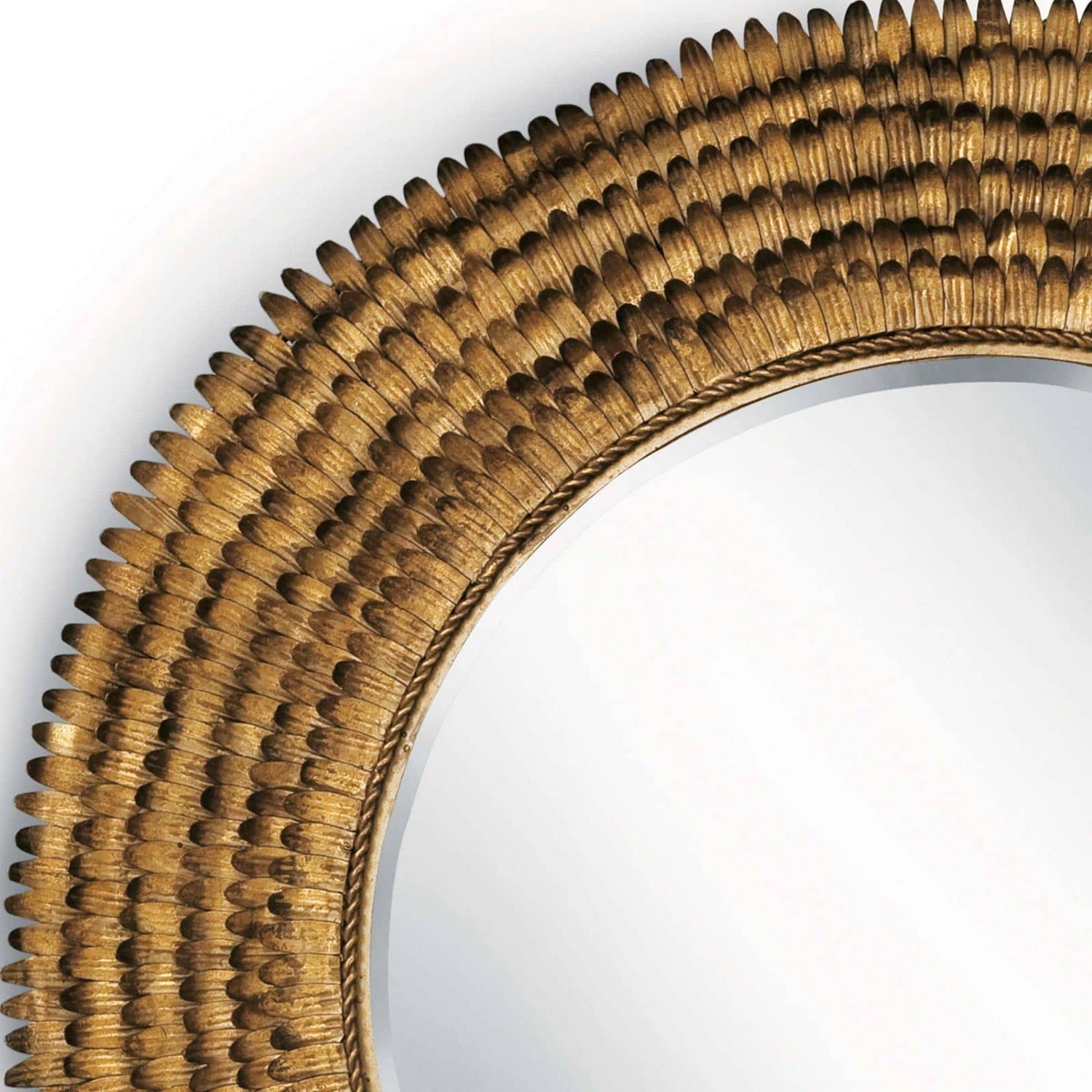 Regina Andrew Mirror from the Petal collection in Gold Leaf finish