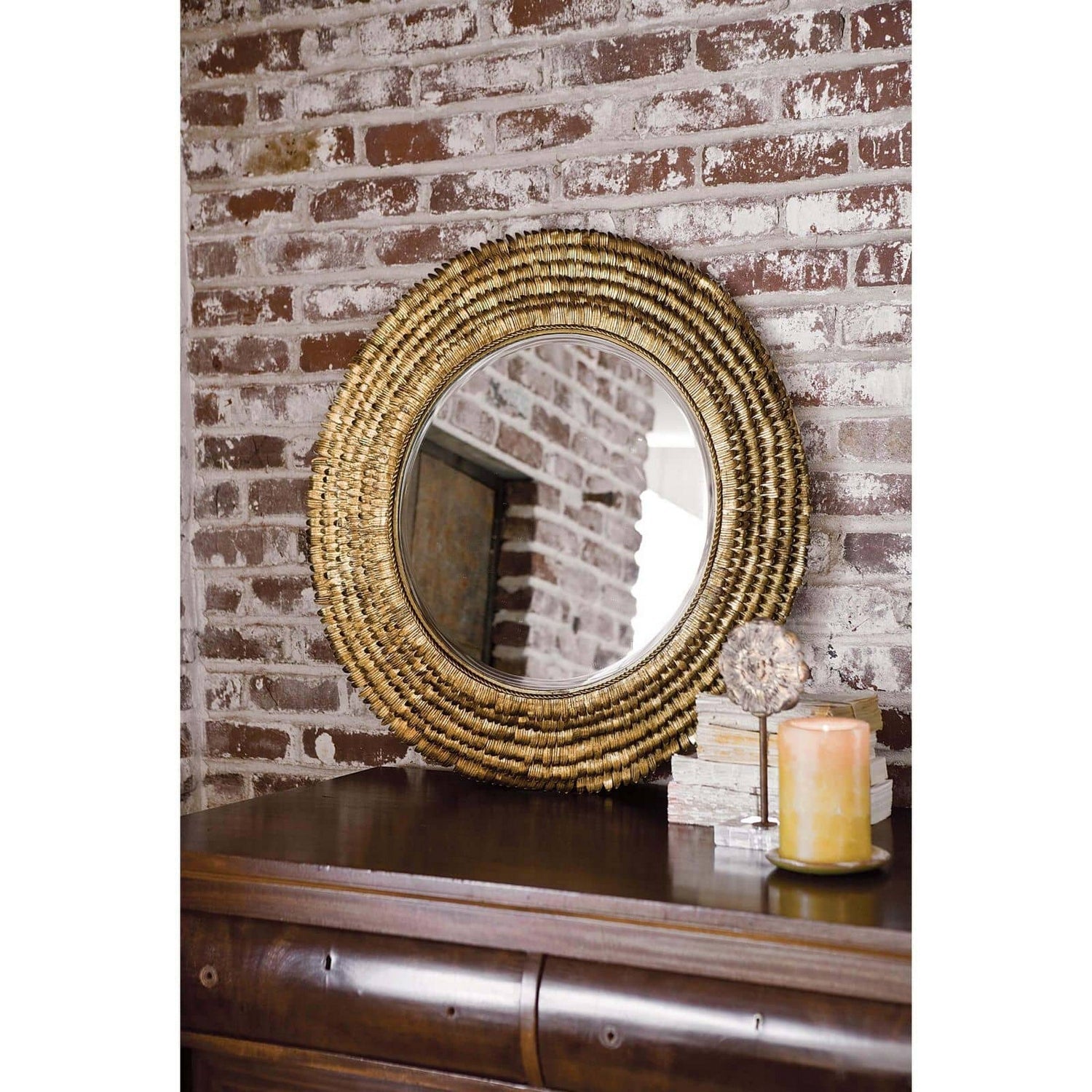Regina Andrew Mirror from the Petal collection in Gold Leaf finish