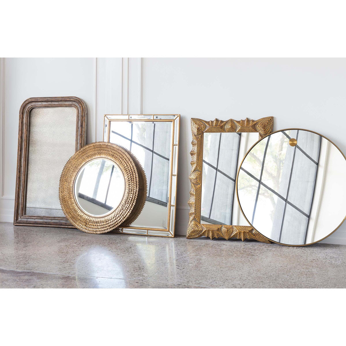 Regina Andrew Mirror from the Plaza collection in Antique Gold Leaf finish