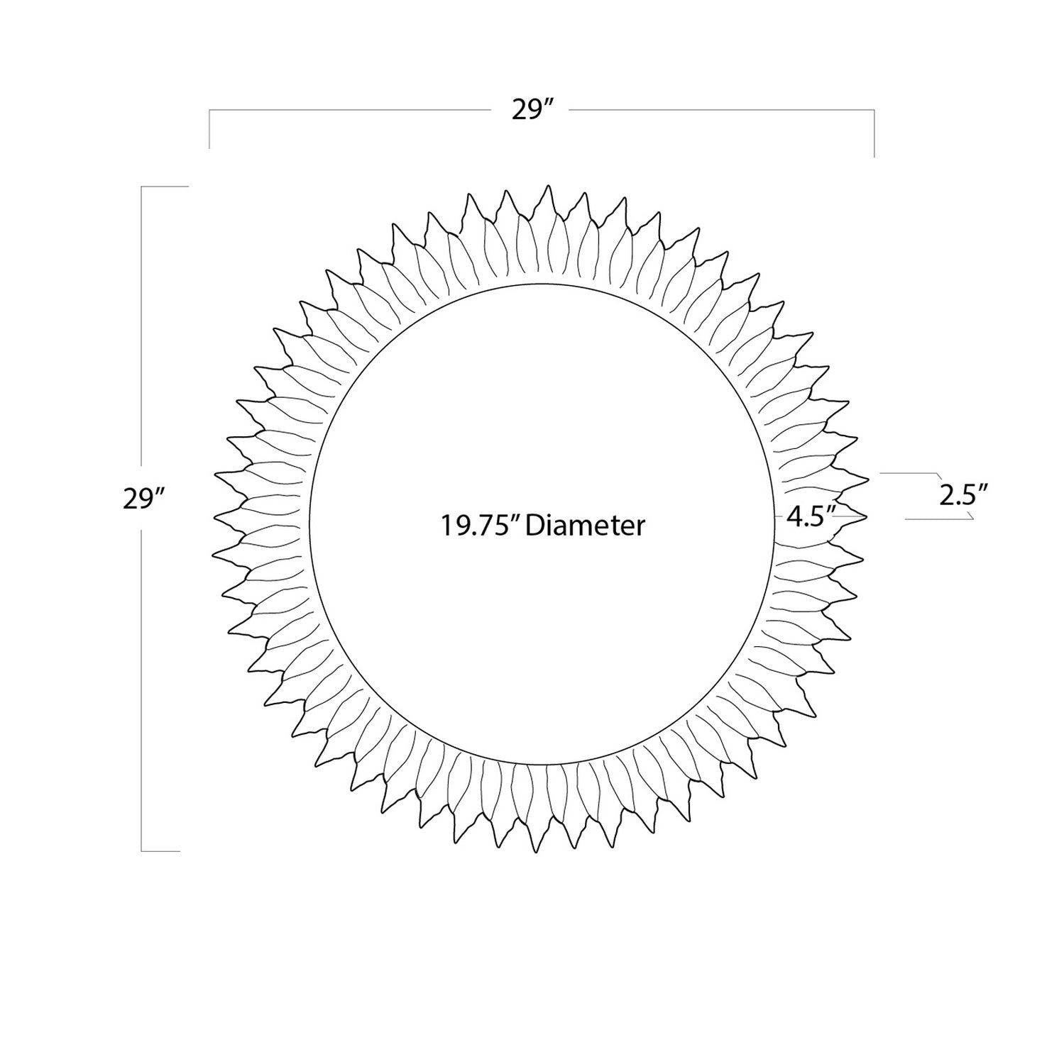 Regina Andrew Mirror from the Sun collection in Gold Leaf finish