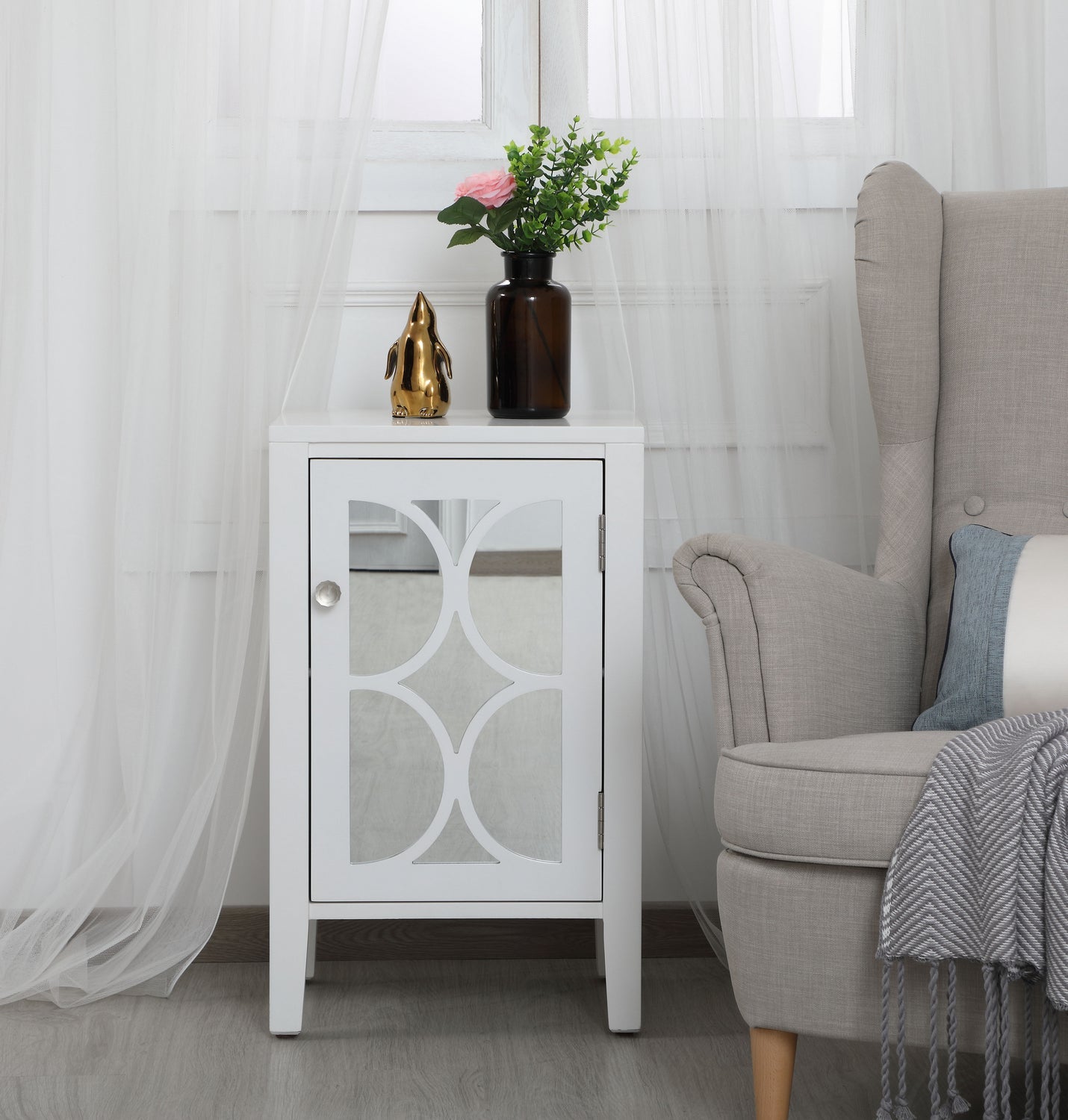 Elegant Lighting Cabinet from the Modern collection in White finish