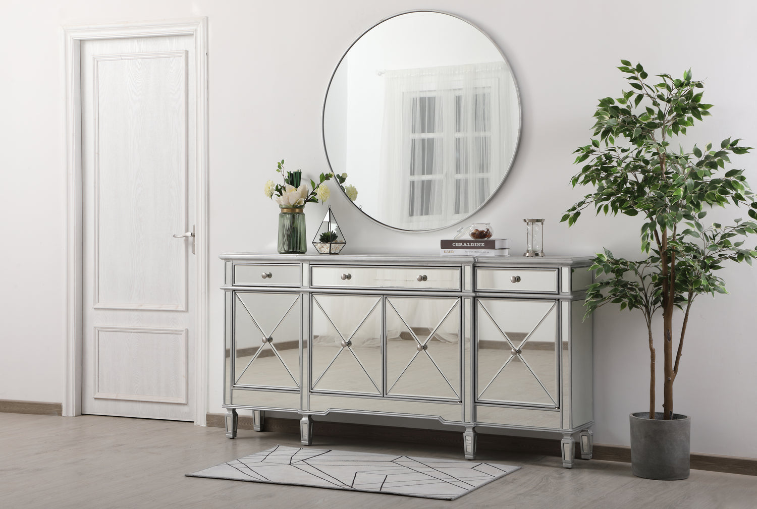 Elegant Lighting Credenza from the Contempo collection in Silver finish