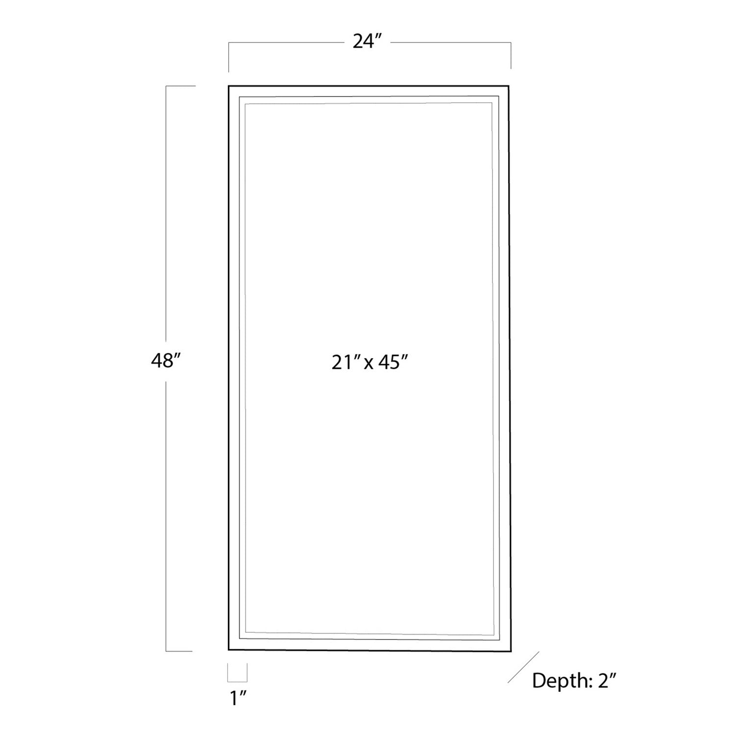 Regina Andrew Mirror from the Rectangle collection in Blackened Steel finish