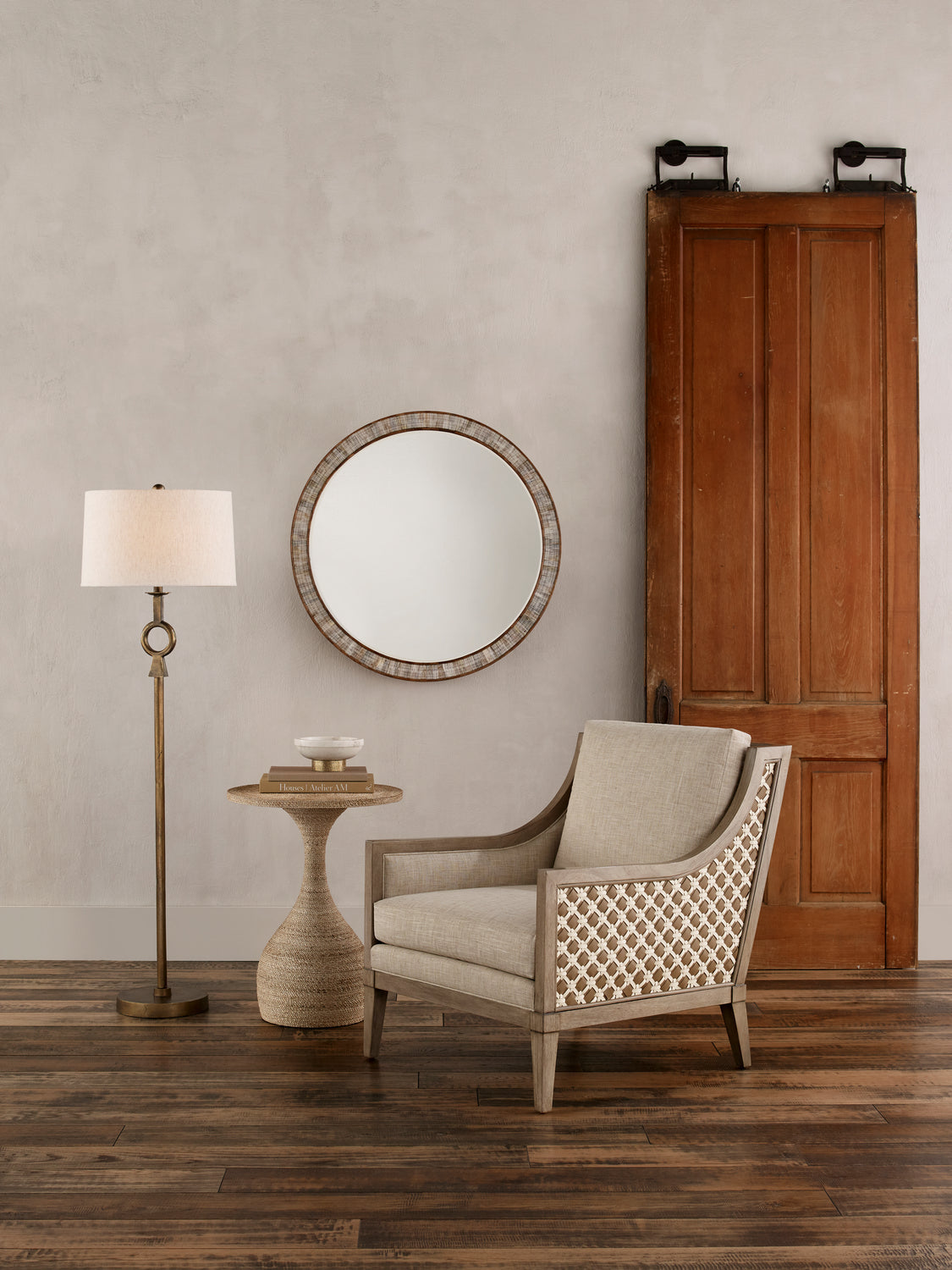 Currey and Company Mirror from the Hyson Collection collection in Chiseled Horn/Natural/Mirror finish