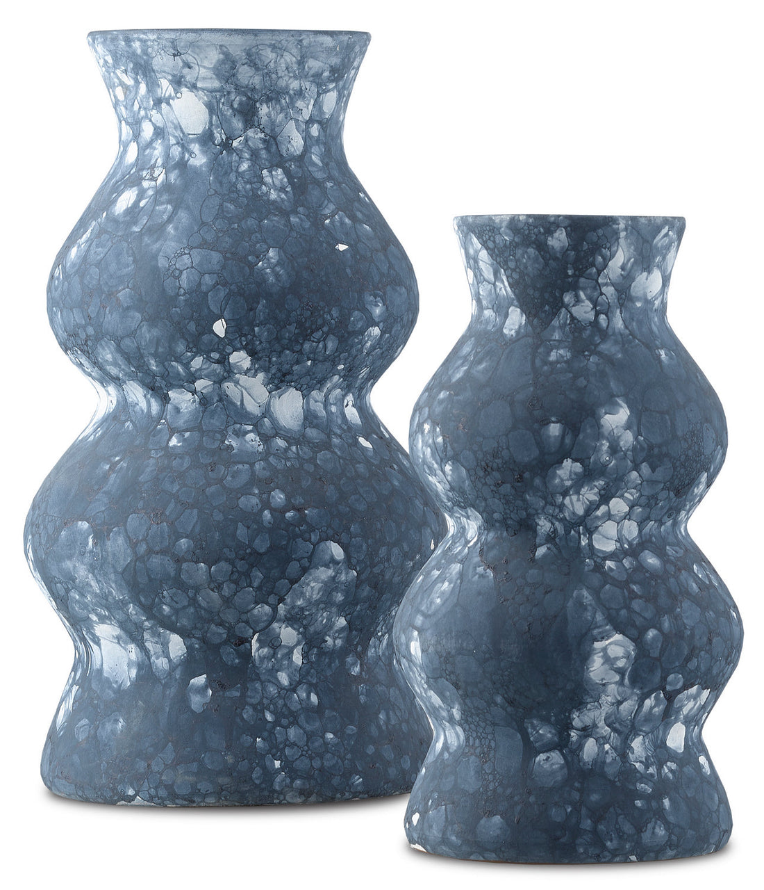 Currey and Company Vase from the Phonecian Collection collection in Navy/White finish