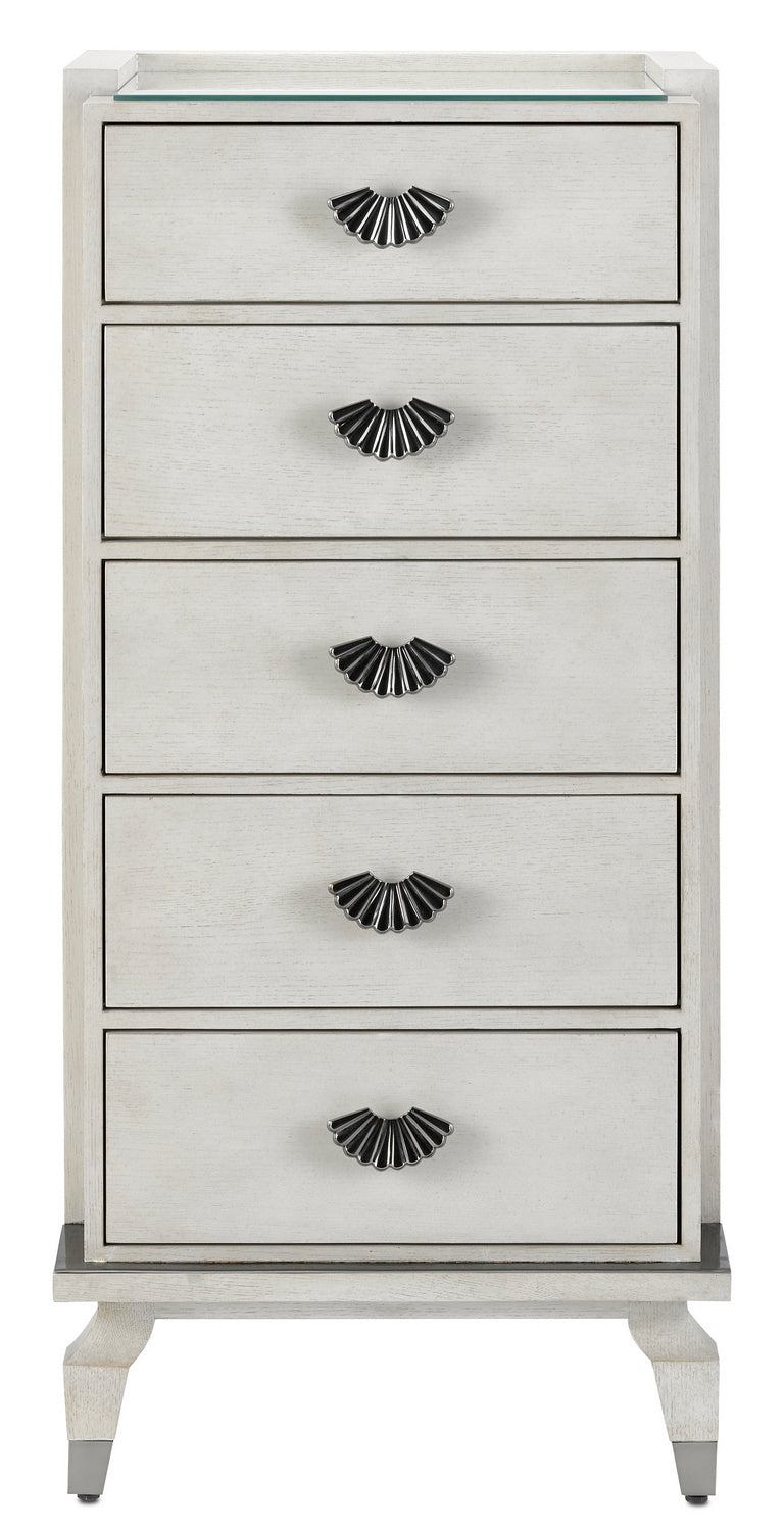 Currey and Company Chest from the Serena collection in Gray Salt/Pewter finish