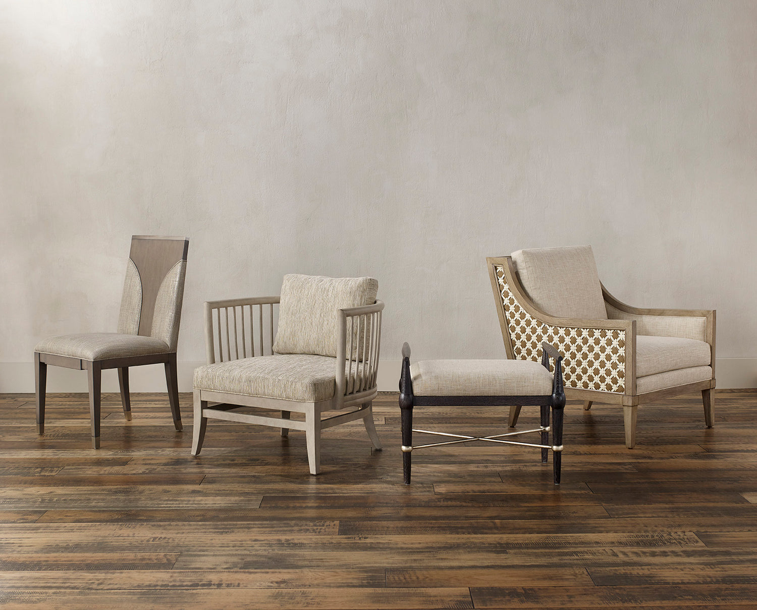 Currey and Company Chair from the Bramford collection in Light Wheat/Ivory/Tan finish