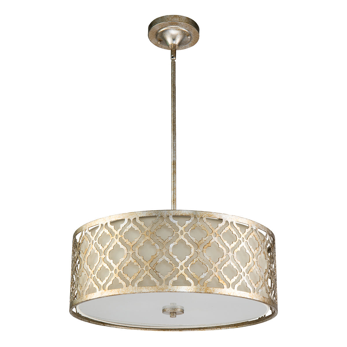 Lucas + McKearn Three Light Island Pendant/Semi Flush from the Arabella collection in Antique Silver finish