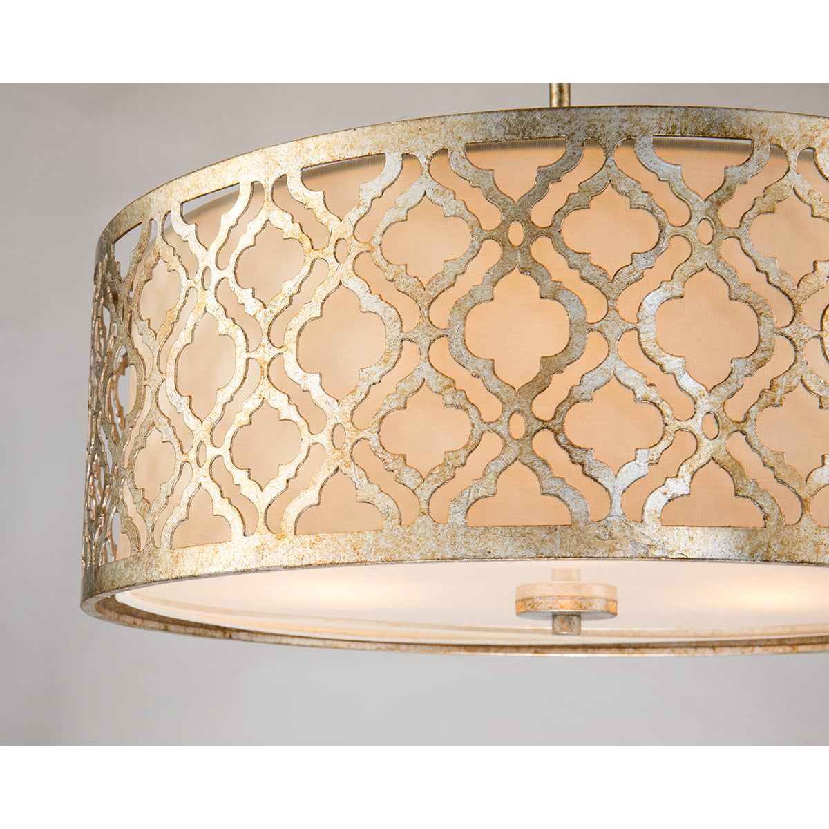 Lucas + McKearn Three Light Island Pendant/Semi Flush from the Arabella collection in Antique Silver finish