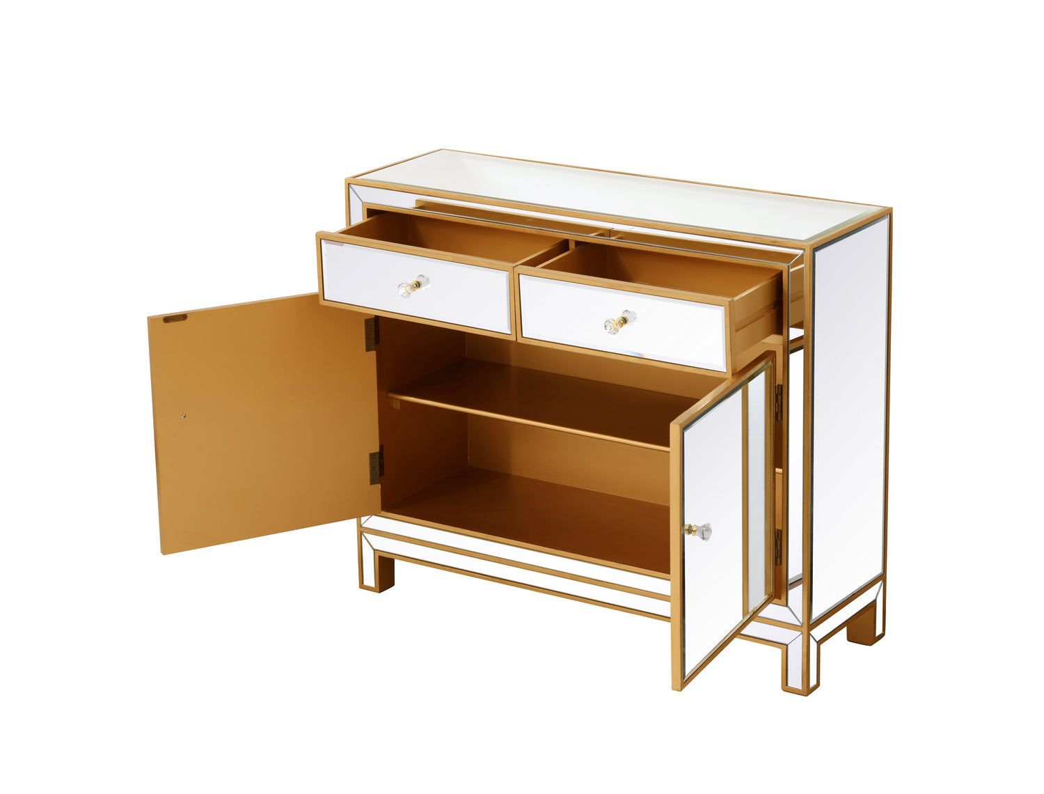 Elegant Lighting Nightstand from the REFLEXION collection in Antique Gold finish