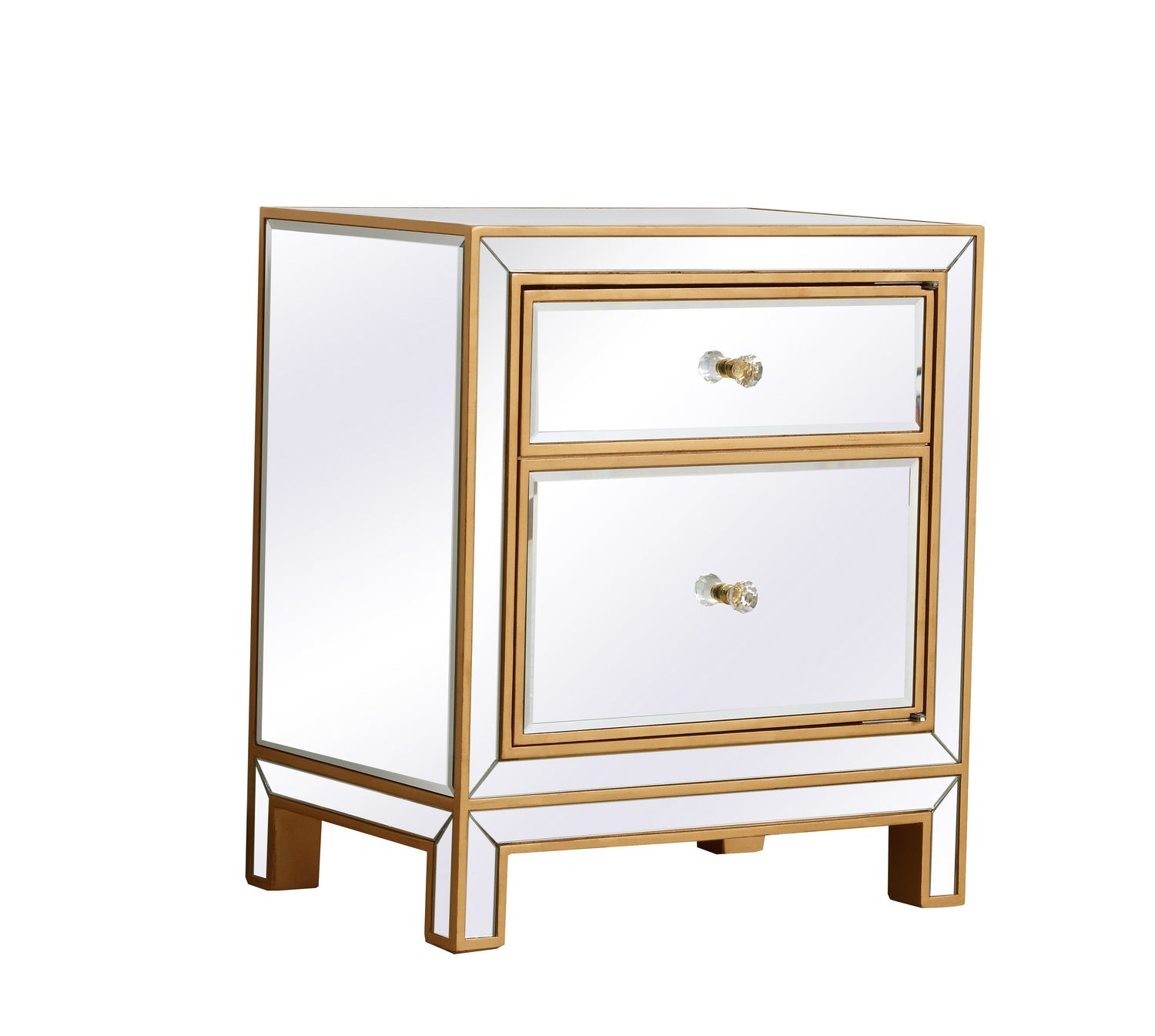 Elegant Lighting Nightstand from the REFLEXION collection in Antique Gold finish