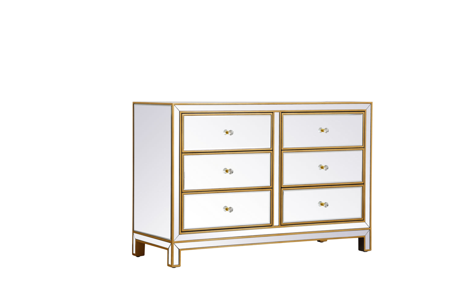 Elegant Lighting Dresser from the REFLEXION collection in Antique Gold finish