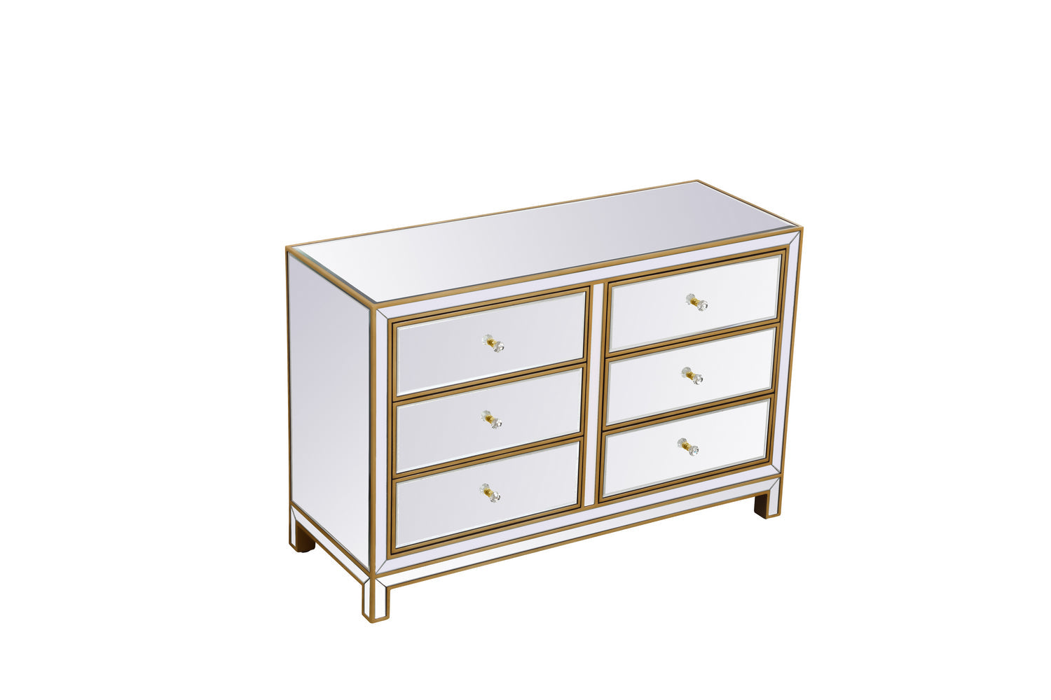 Elegant Lighting Dresser from the REFLEXION collection in Antique Gold finish