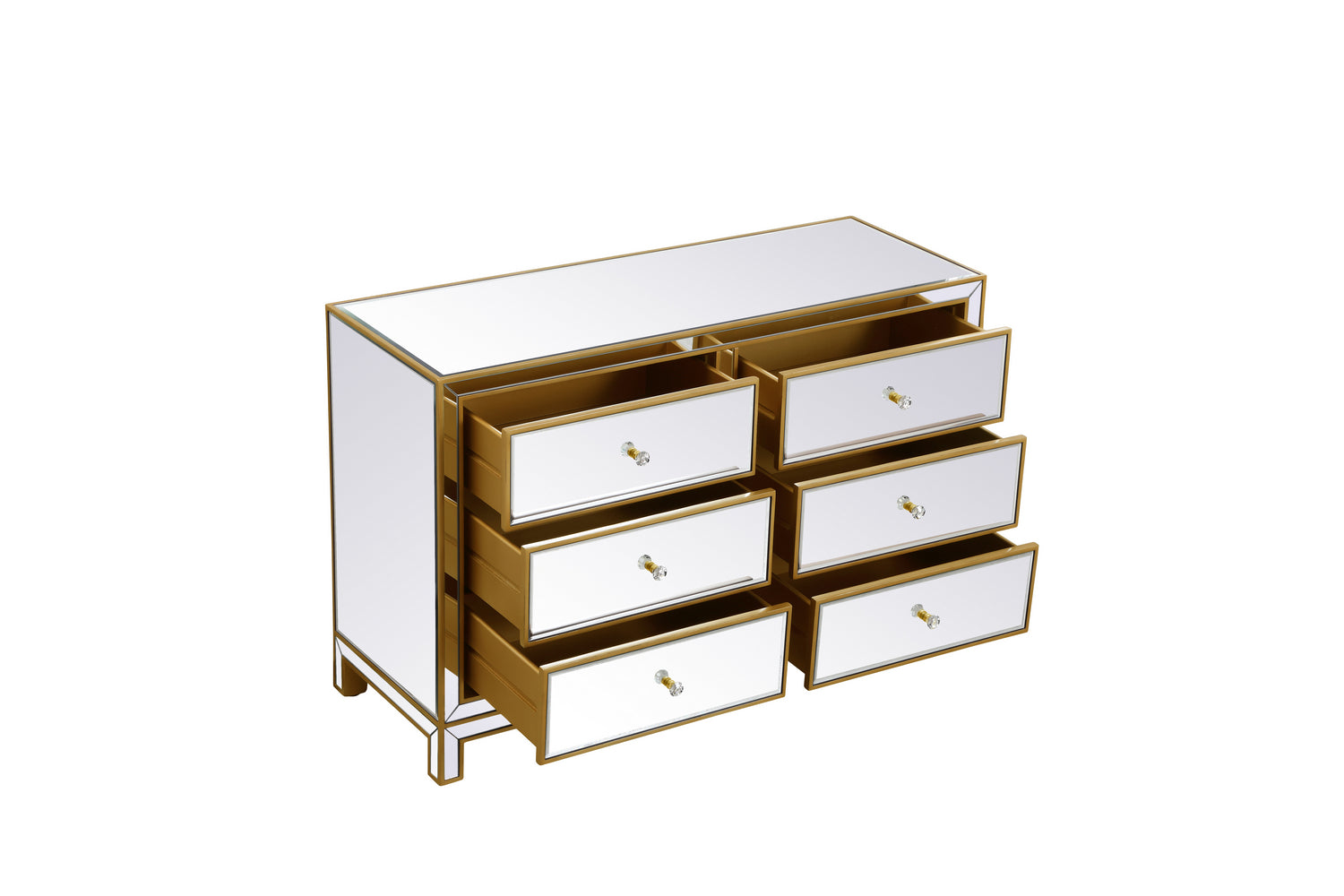 Elegant Lighting Dresser from the REFLEXION collection in Antique Gold finish