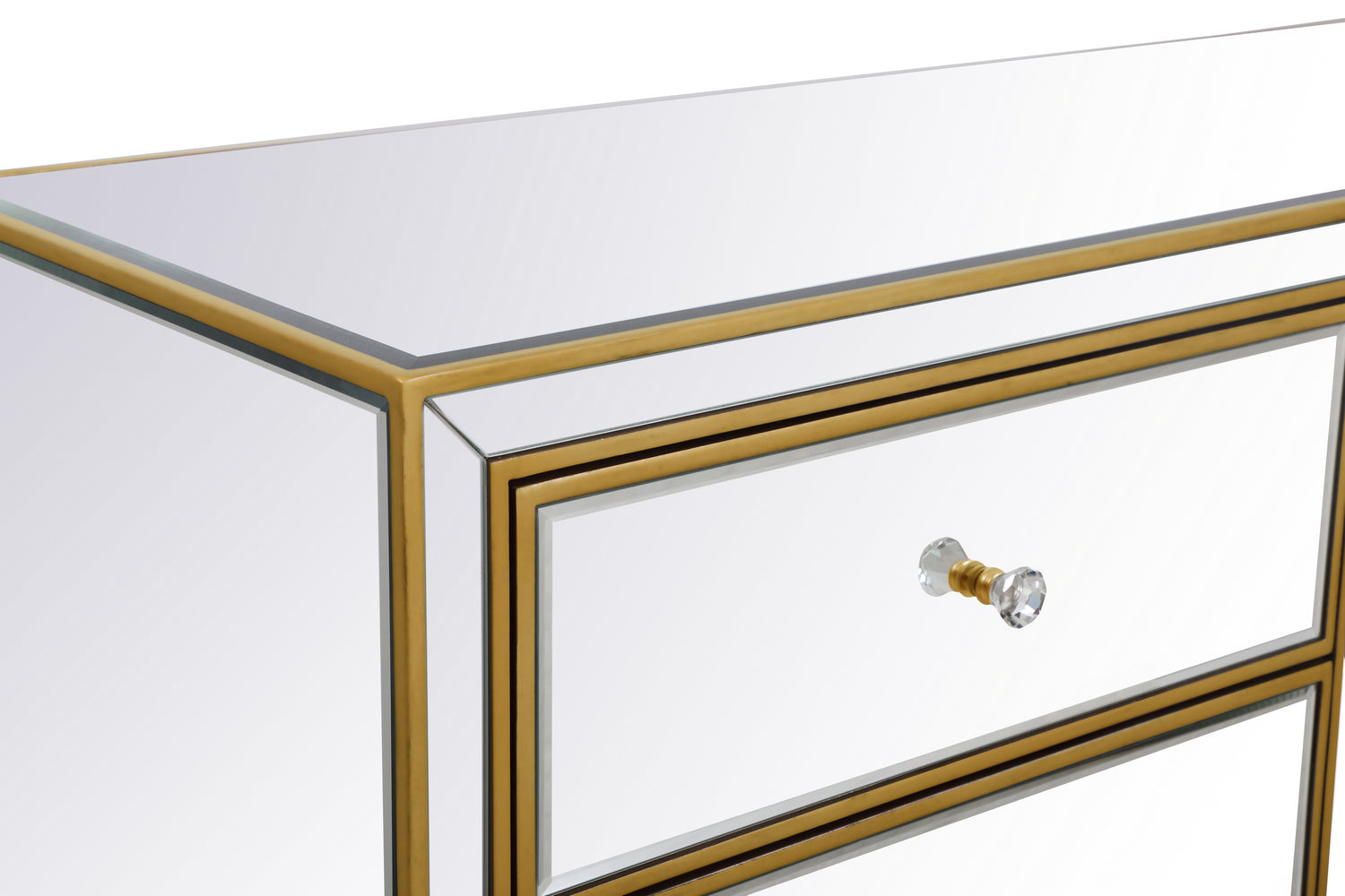 Elegant Lighting Dresser from the REFLEXION collection in Antique Gold finish