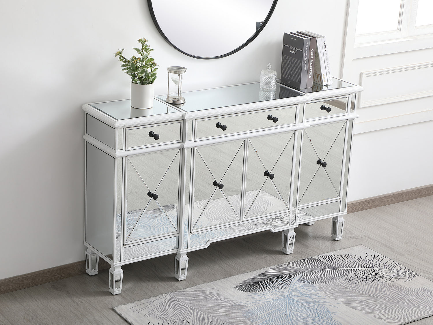 Elegant Lighting Credenza from the Contempo collection in Antique White finish