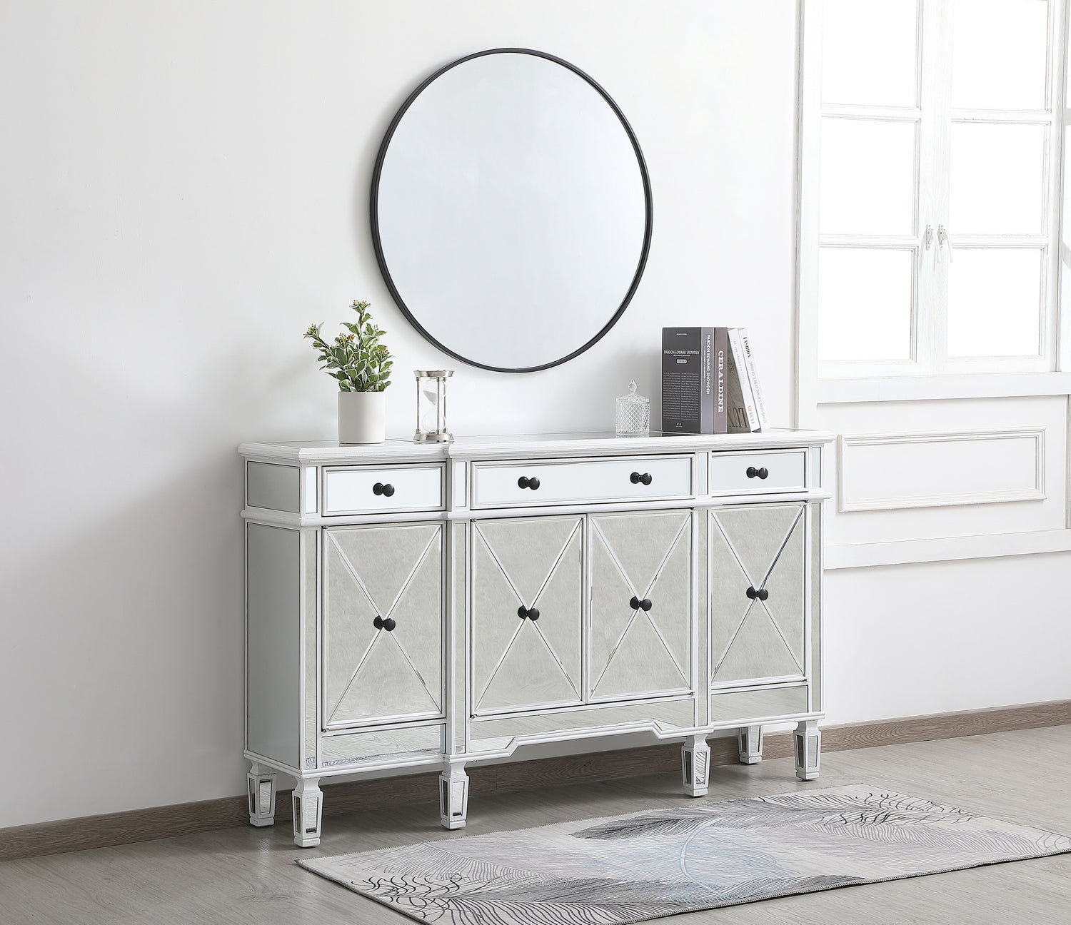 Elegant Lighting Credenza from the Contempo collection in Antique White finish