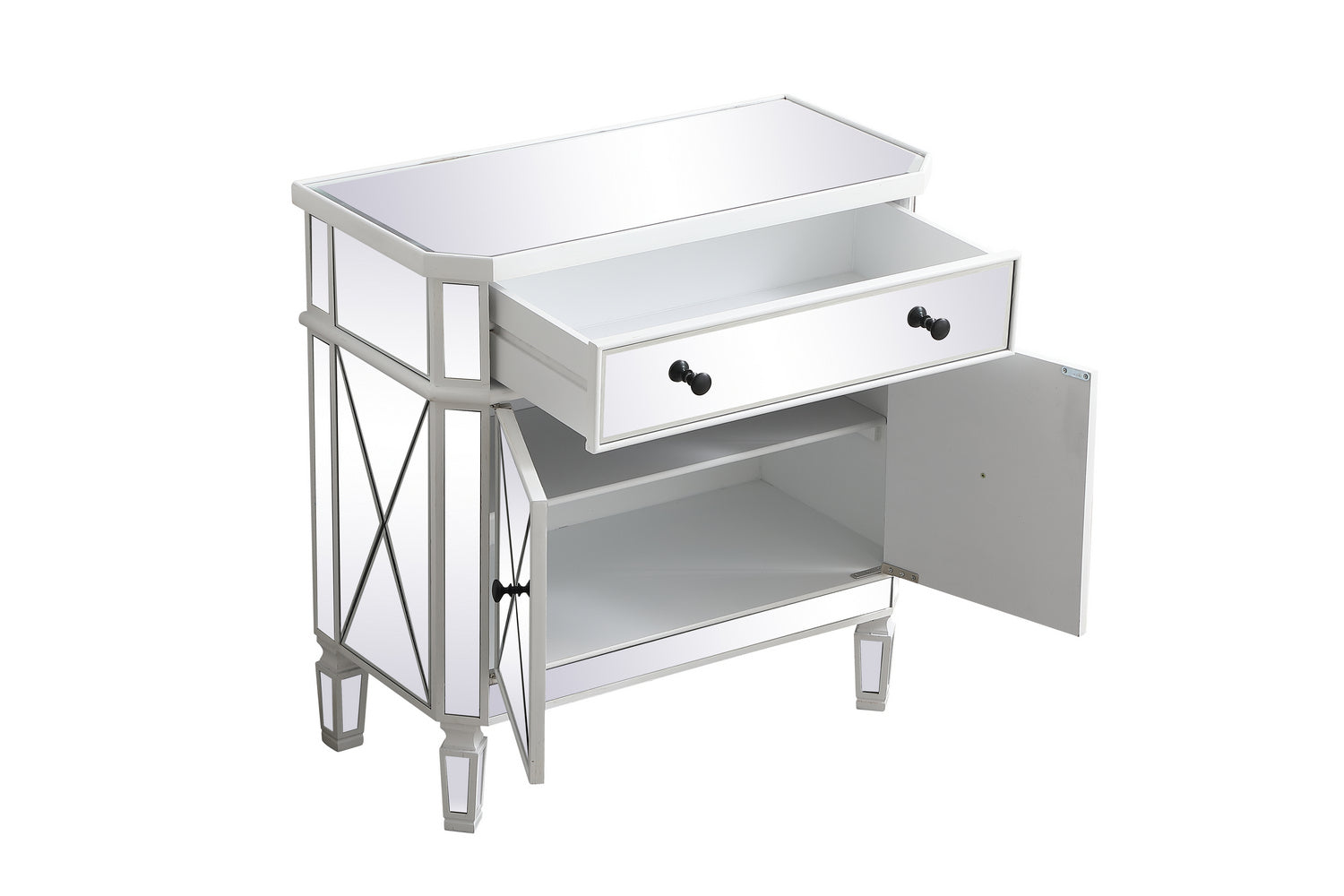 Elegant Lighting Cabinet from the Contempo collection in Antique White finish