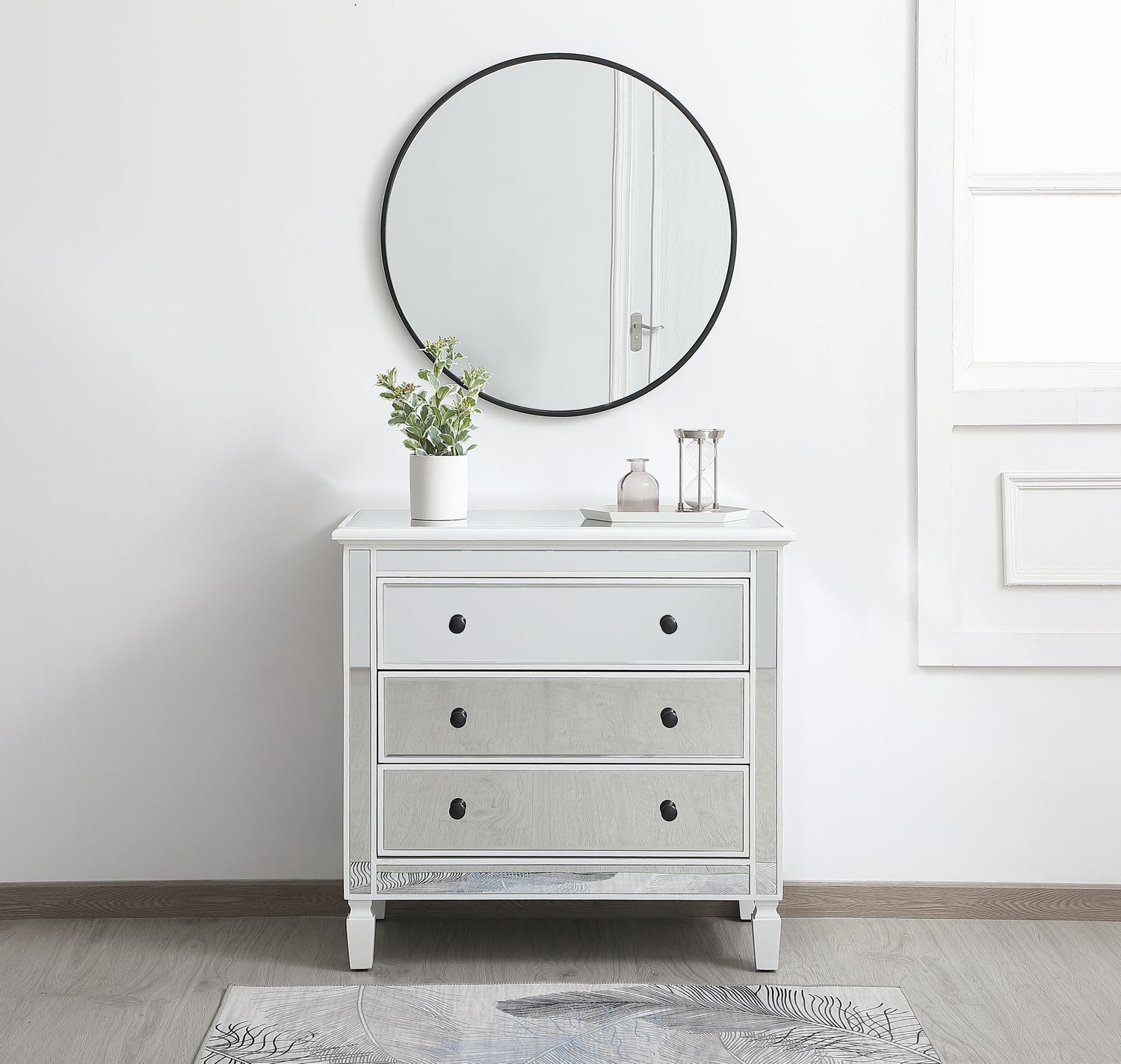 Elegant Lighting Chest from the Contempo collection in Antique White finish