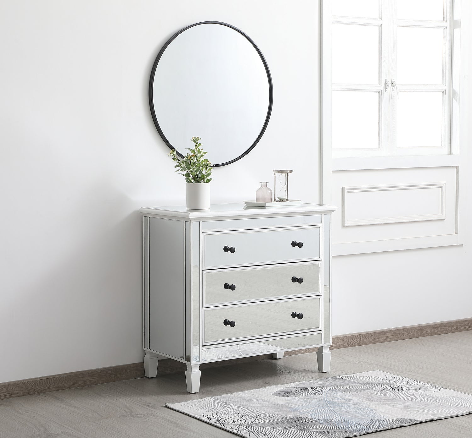 Elegant Lighting Chest from the Contempo collection in Antique White finish