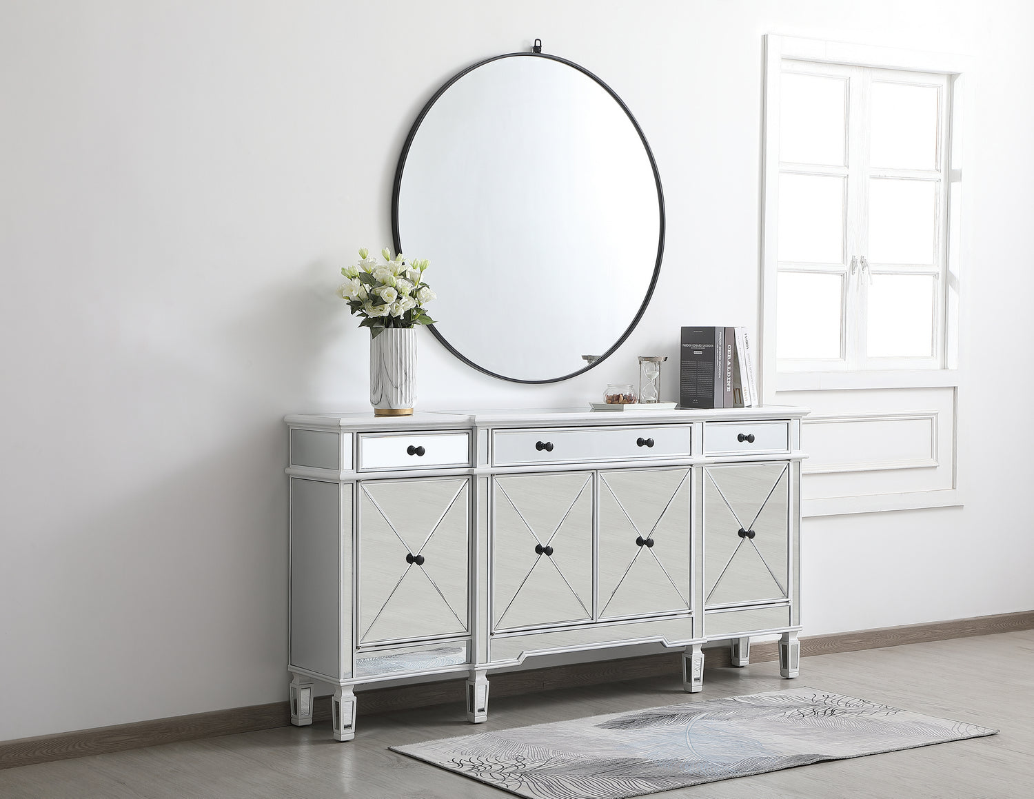 Elegant Lighting Credenza from the Contempo collection in Antique White finish