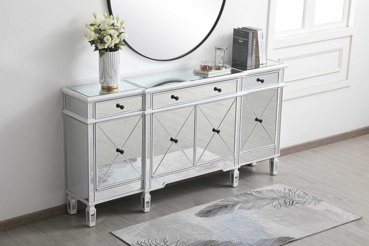 Elegant Lighting Credenza from the Contempo collection in Antique White finish
