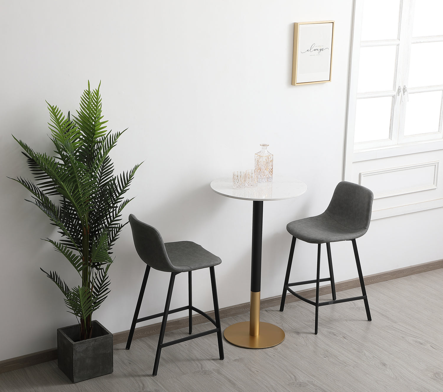 Elegant Lighting Pub Table from the Ronan collection in White finish