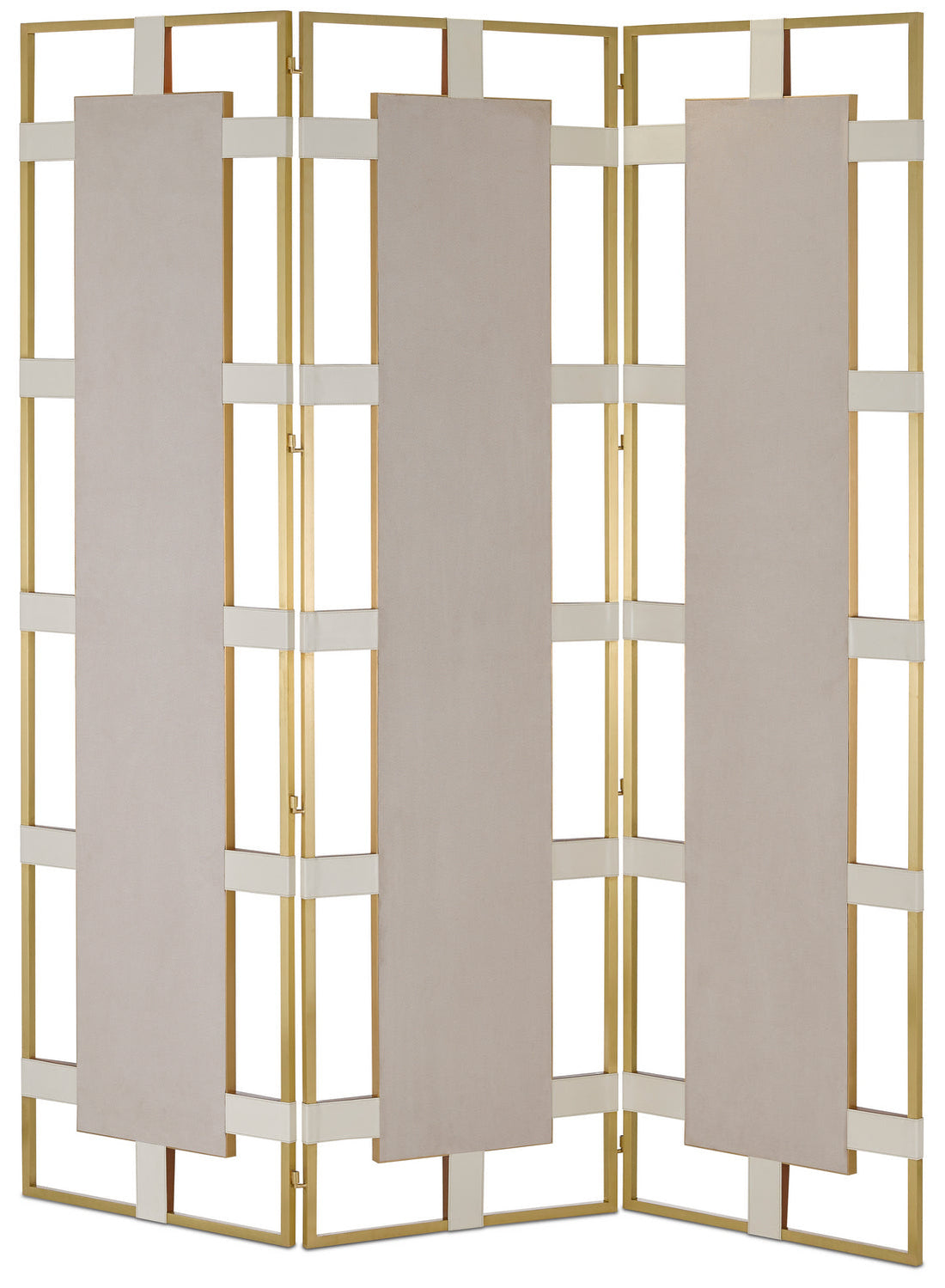 Currey and Company Mirror from the Camille collection in Cream/Brushed Brass/Mirror finish