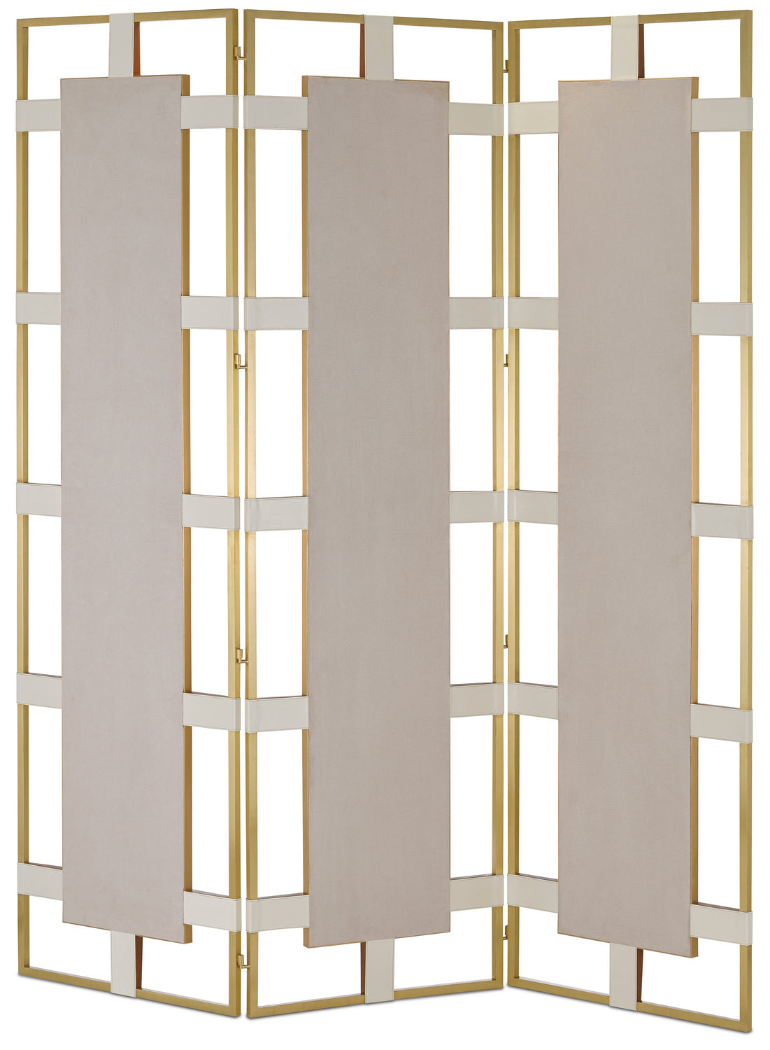 Currey and Company Mirror from the Camille collection in Cream/Brushed Brass/Mirror finish