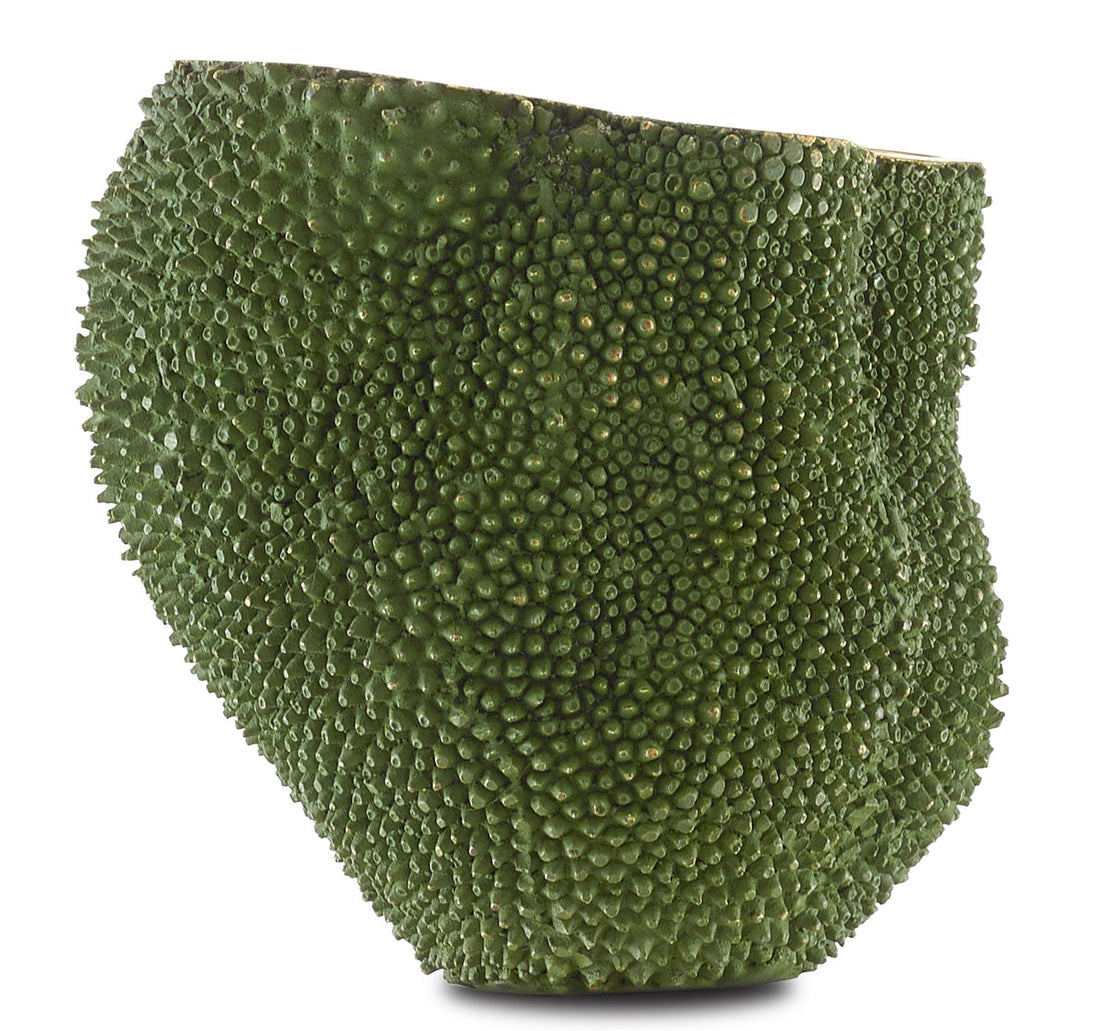 Currey and Company Vase from the Jackfruit Collection collection in Green/Gold finish