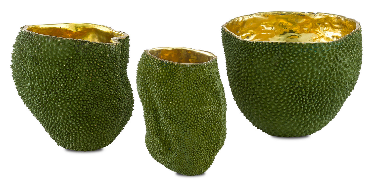 Currey and Company Vase from the Jackfruit Collection collection in Green/Gold finish