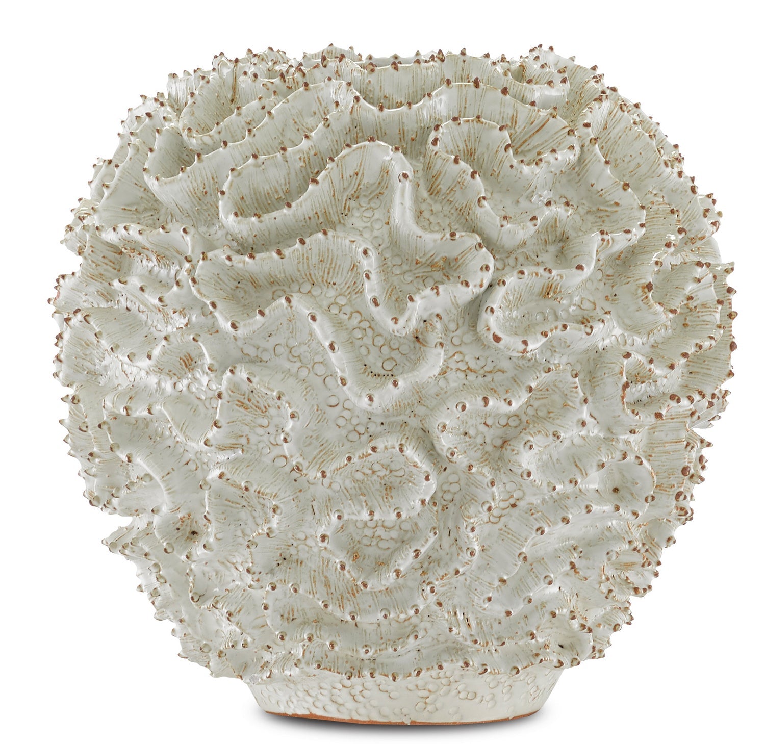 Currey and Company Vase from the Swirl Collection collection in White/Gold finish