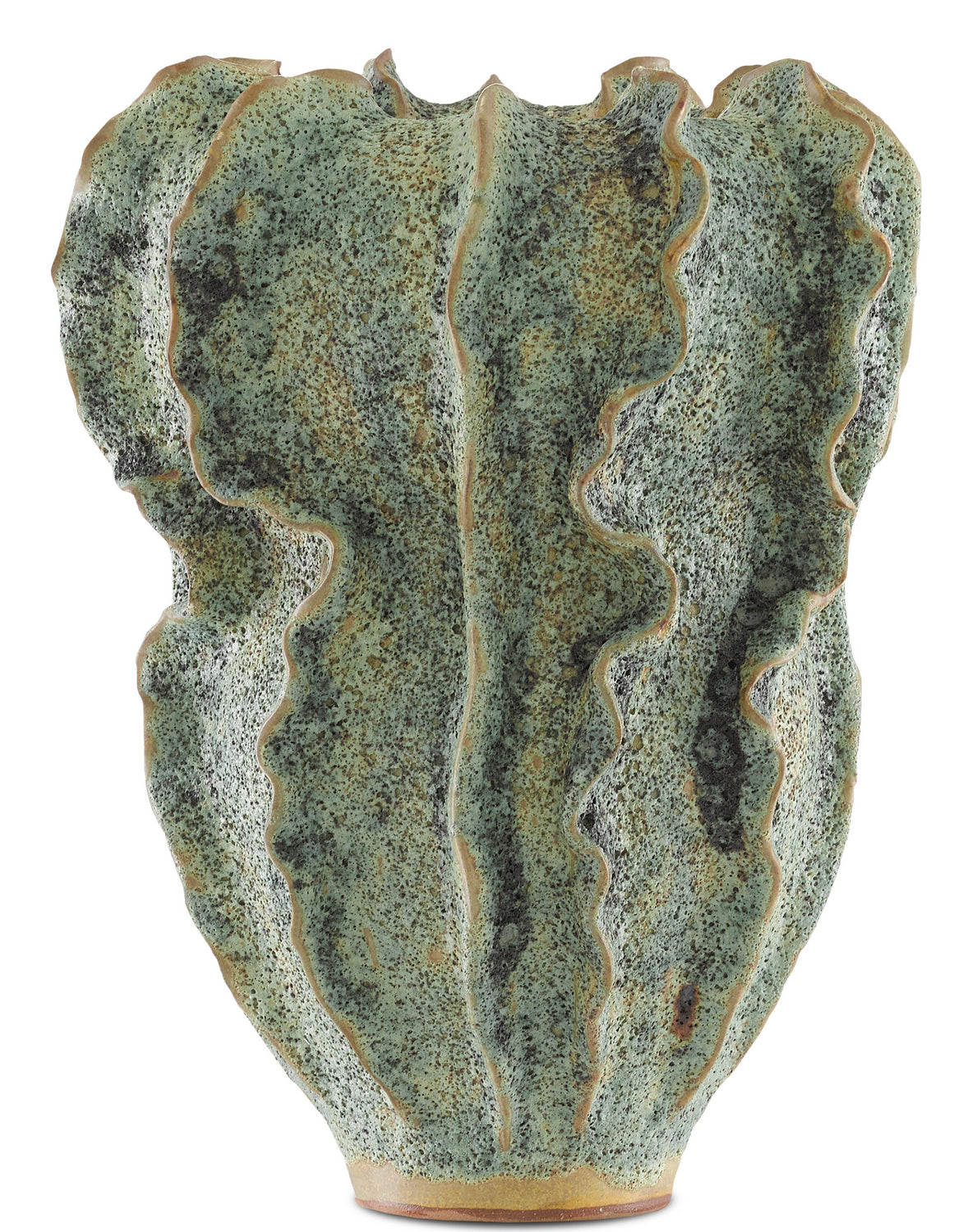 Currey and Company Vase from the Sunken Boat Collection collection in Moss Green finish