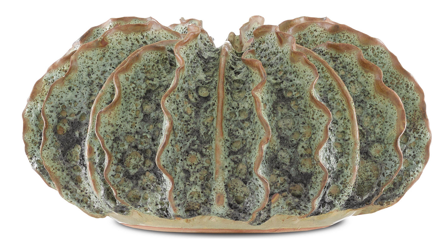 Currey and Company Vase from the Sunken Boat Collection collection in Moss Green finish