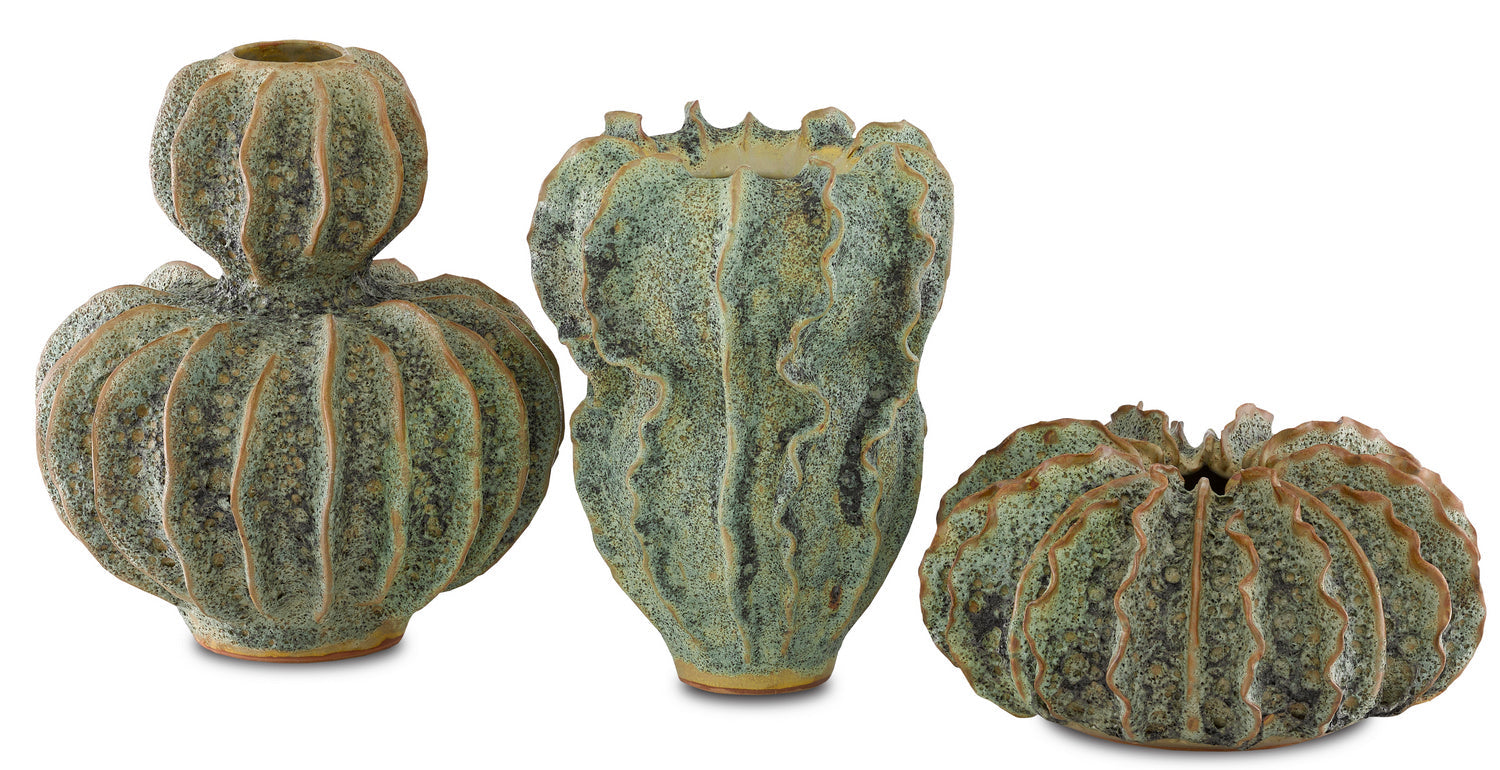 Currey and Company Vase from the Sunken Boat Collection collection in Moss Green finish