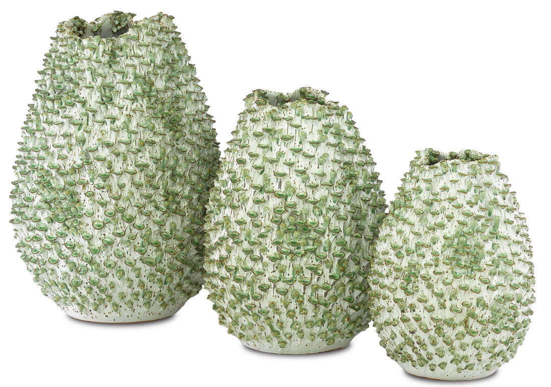 Currey and Company Vase from the Milione Collection collection in White/Green finish