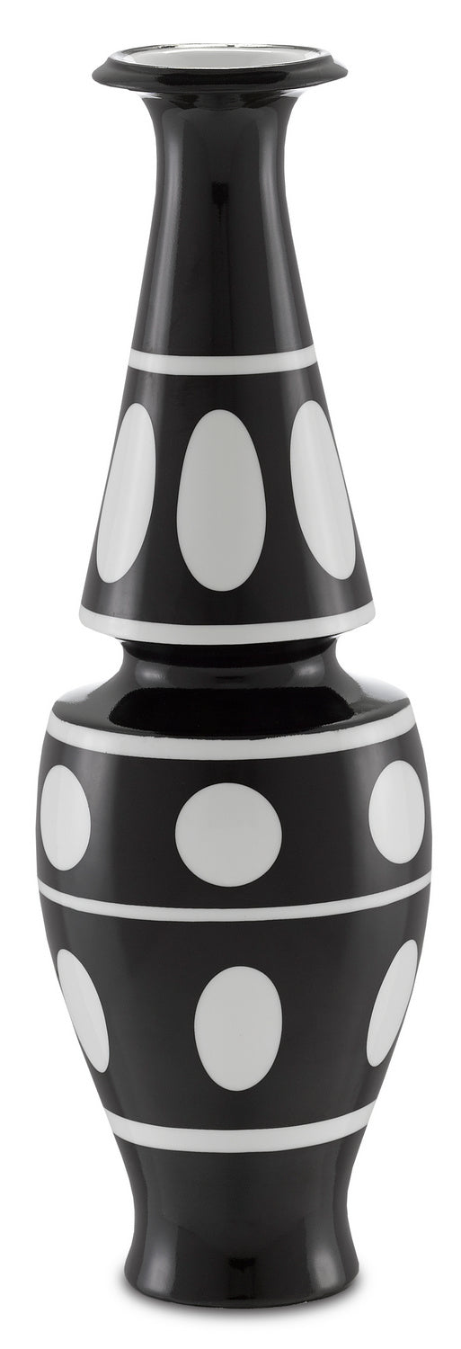 Currey and Company Vase from the De collection in Black/White finish