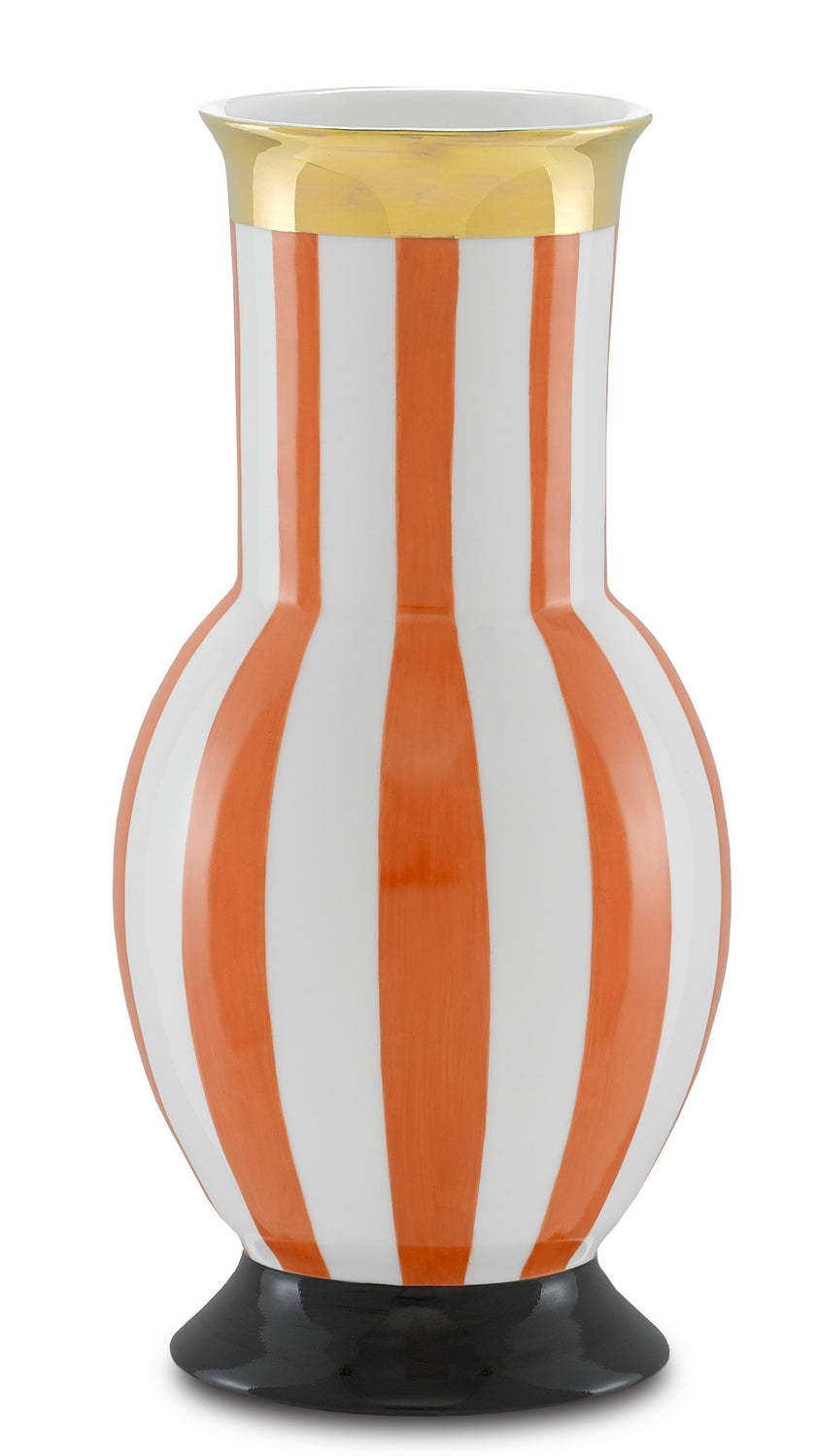 Currey and Company Vase from the De collection in Orange/White/Gold/Black finish